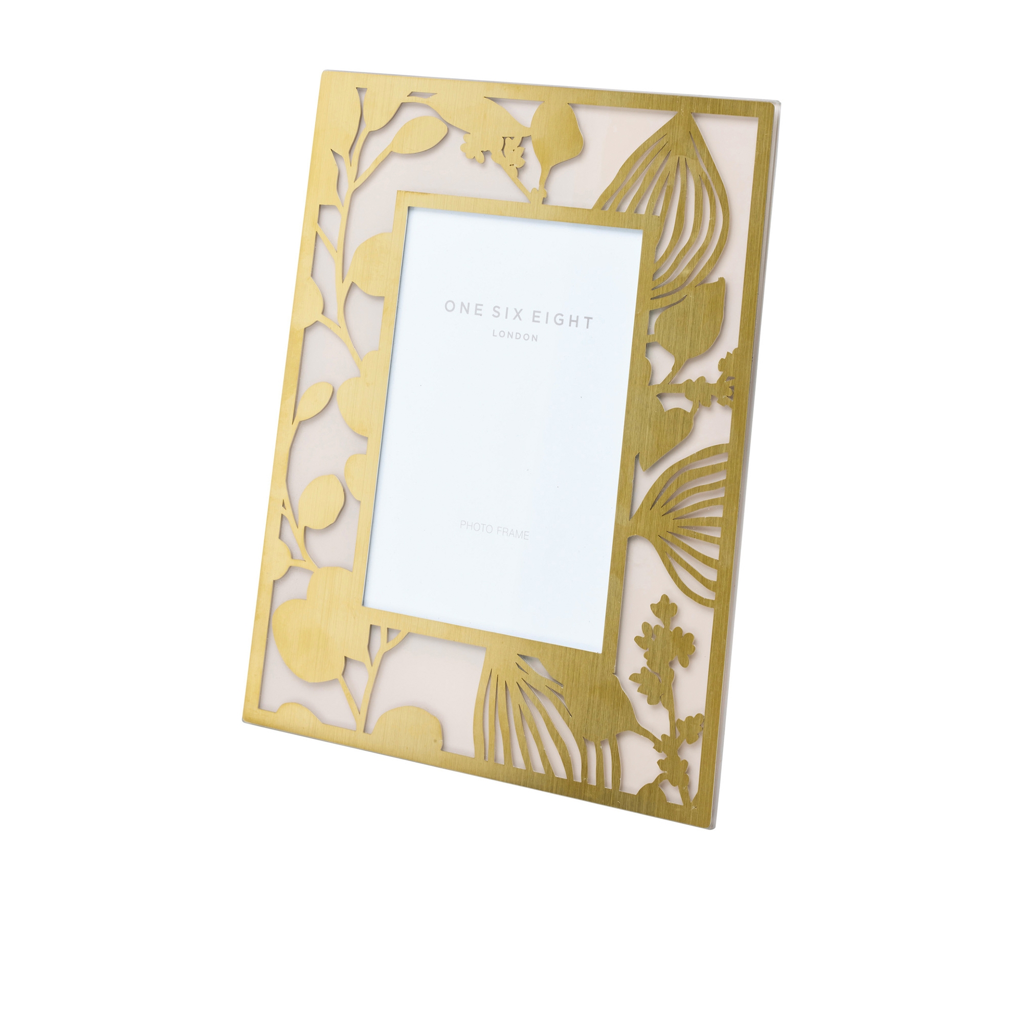 One Six Eight London Floral Glass Photo Frame 20.5x25.5cm Gold Image 1