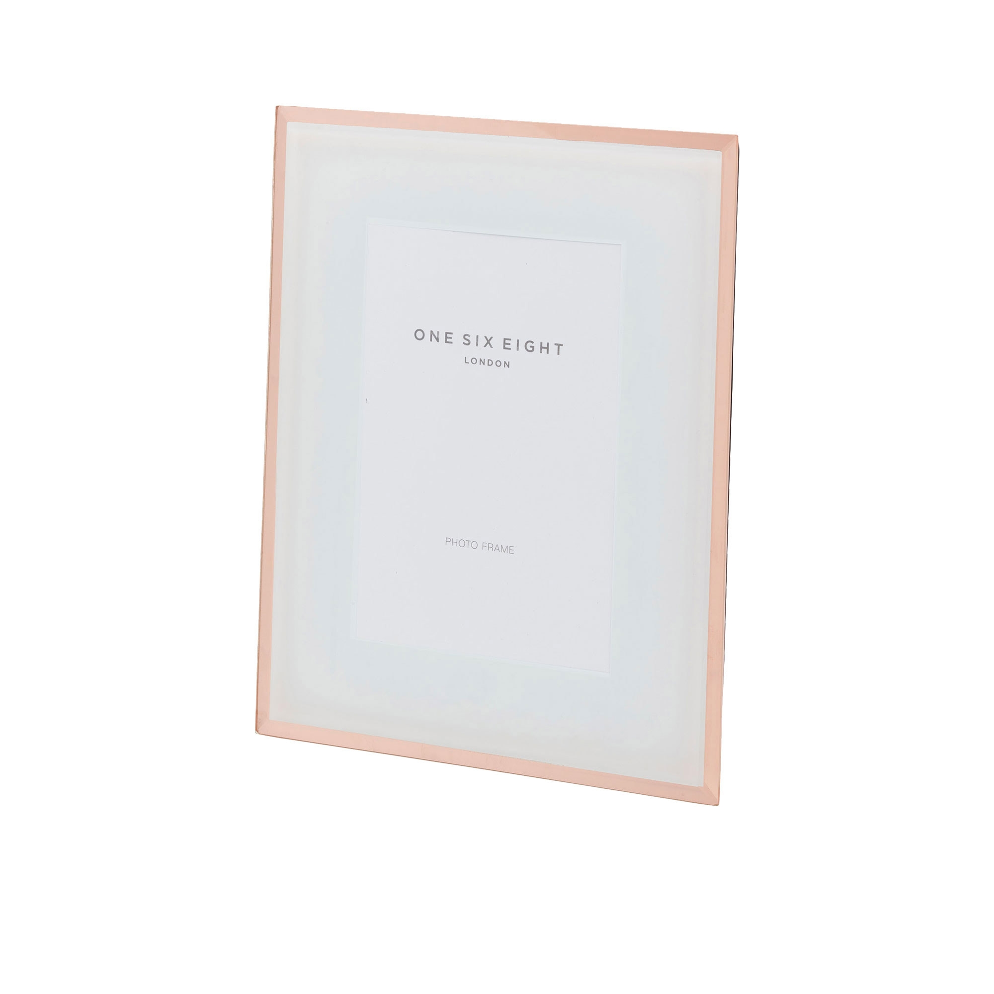 One Six Eight London Glass Photo Frame 18x23cm White Rose Gold Image 1