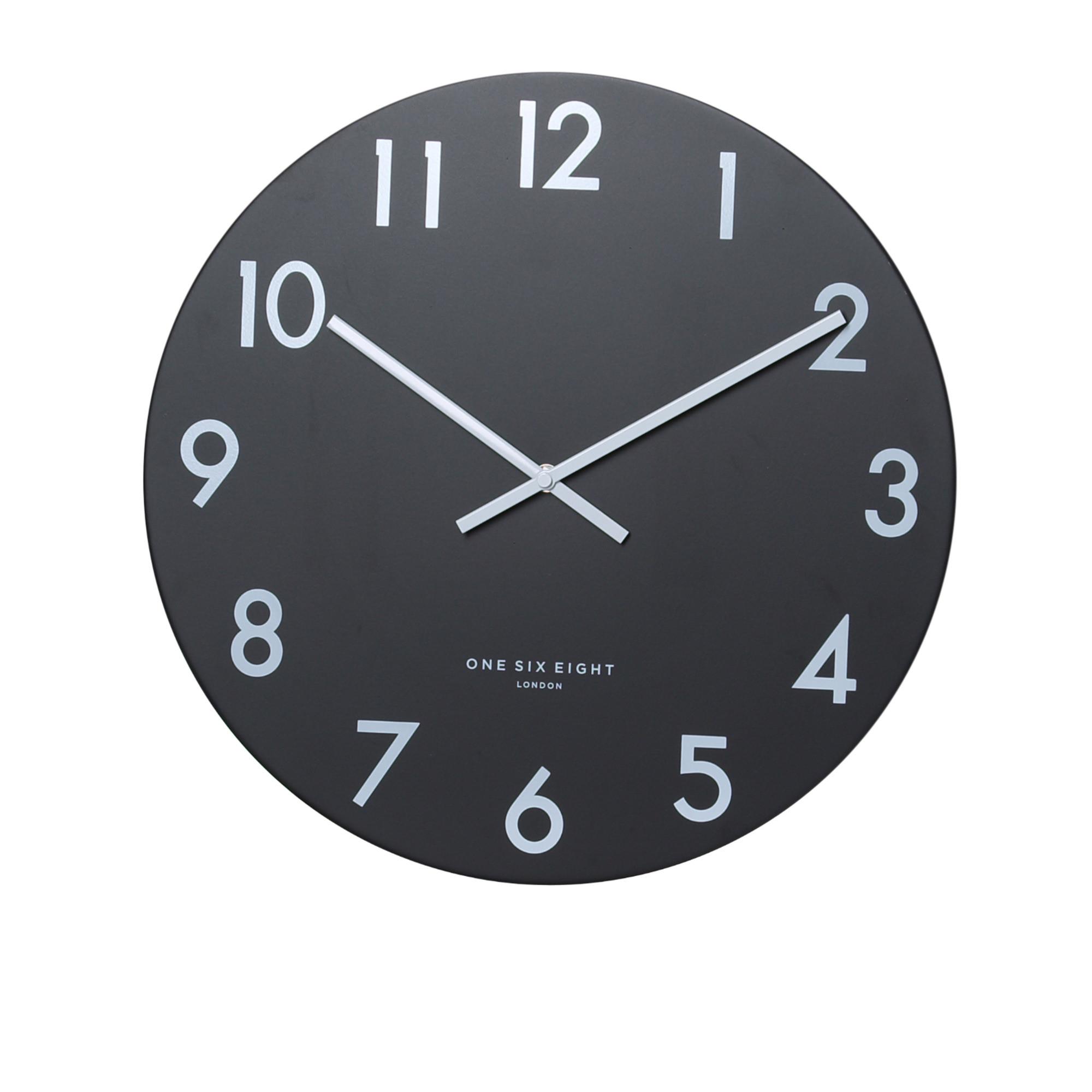 One Six Eight London Jackson Silent Wall Clock 30cm Black Image 1