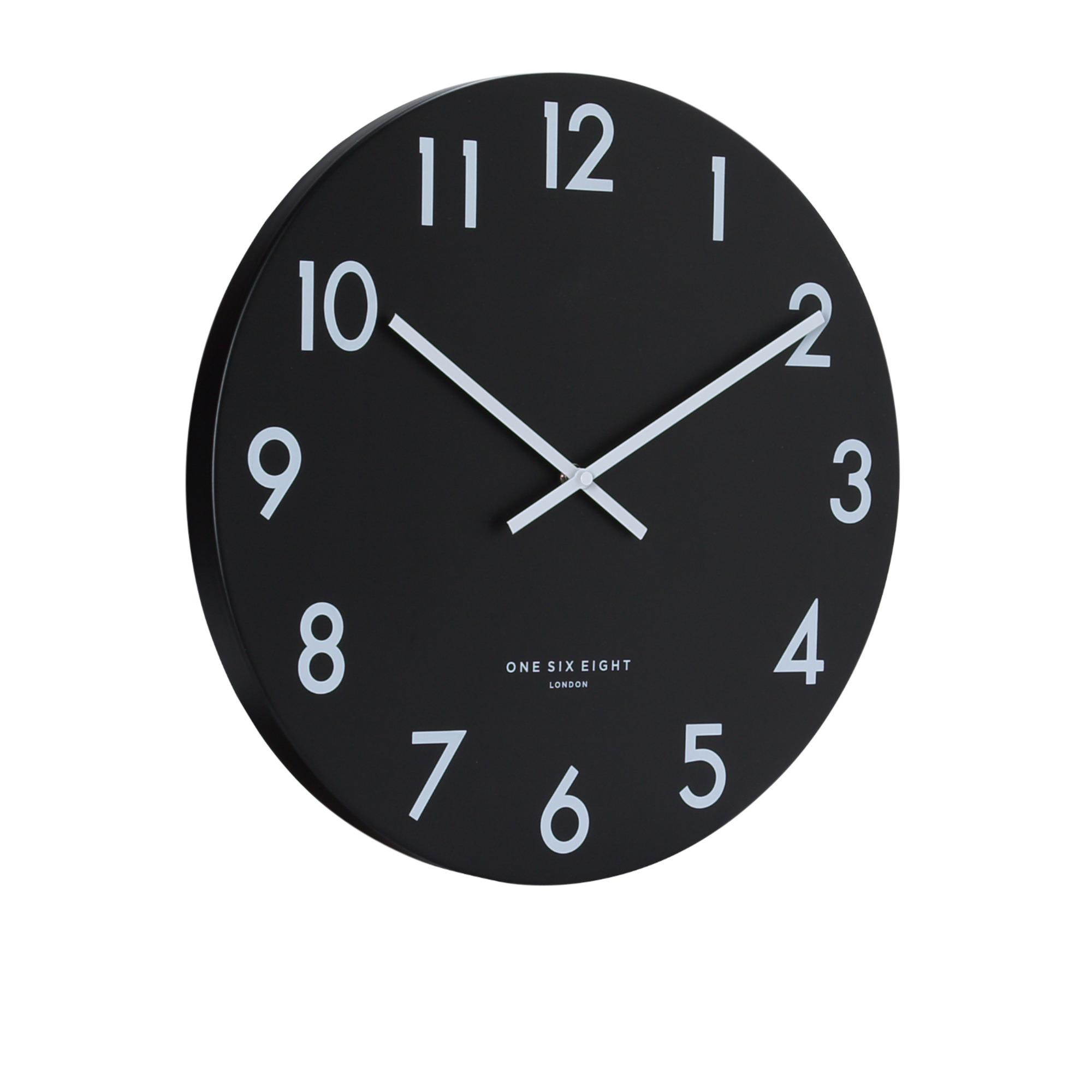 One Six Eight London Jackson Silent Wall Clock 30cm Black Image 2