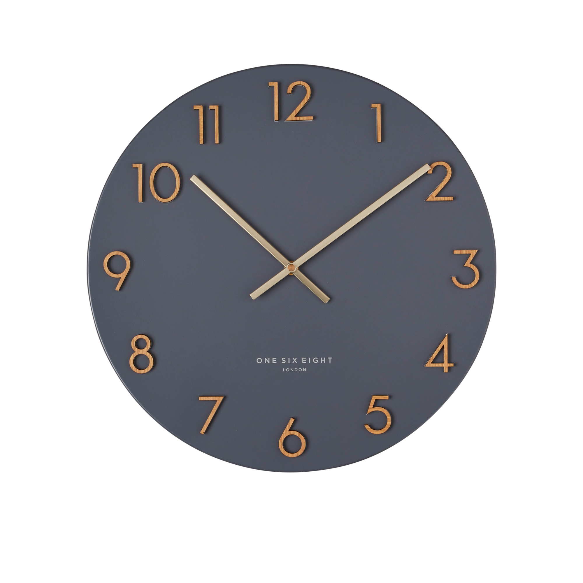 One Six Eight London Katelyn Metal Wall Clock 40cm Charcoal Grey Image 1