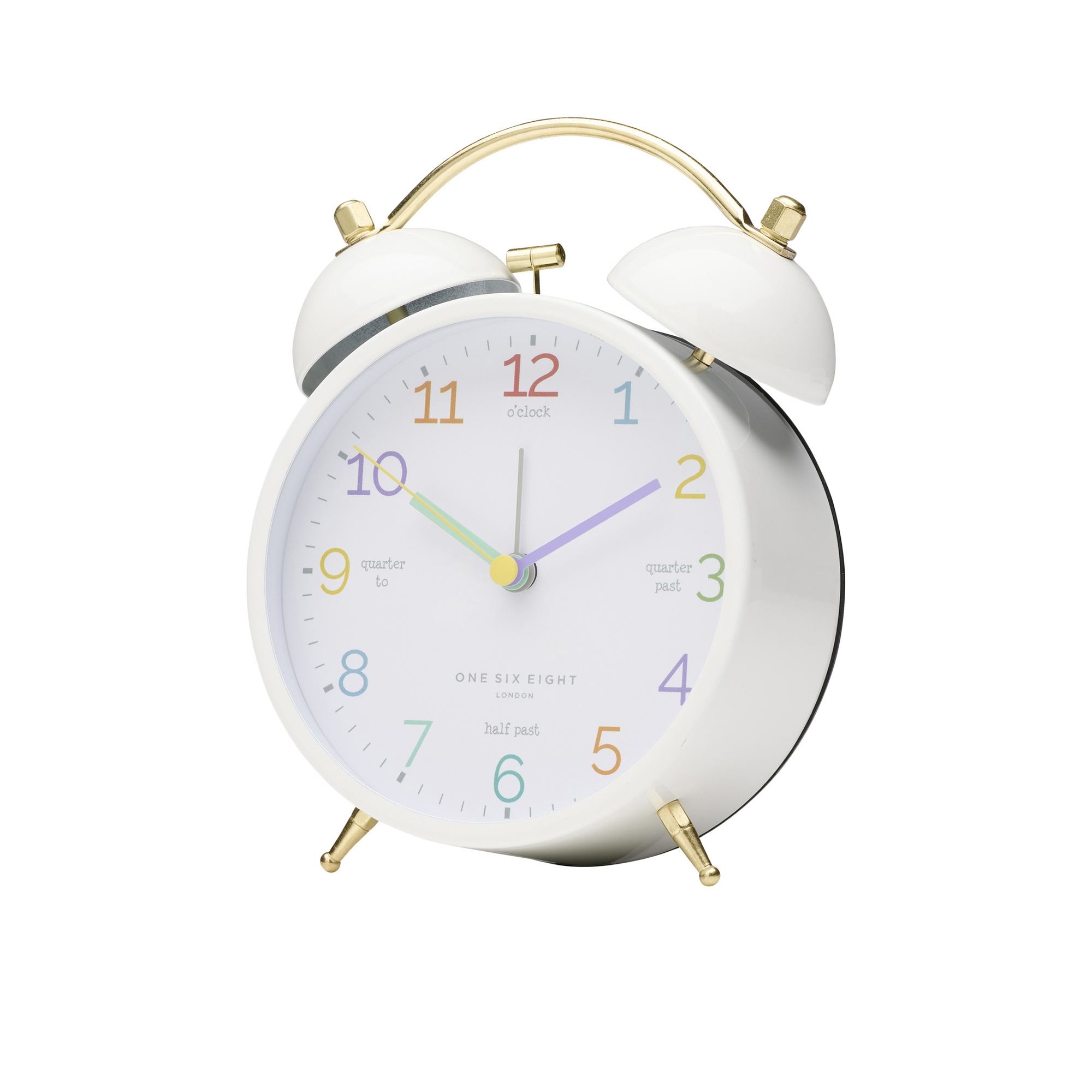 One Six Eight London Learn The Time Alarm Clock White Image 2