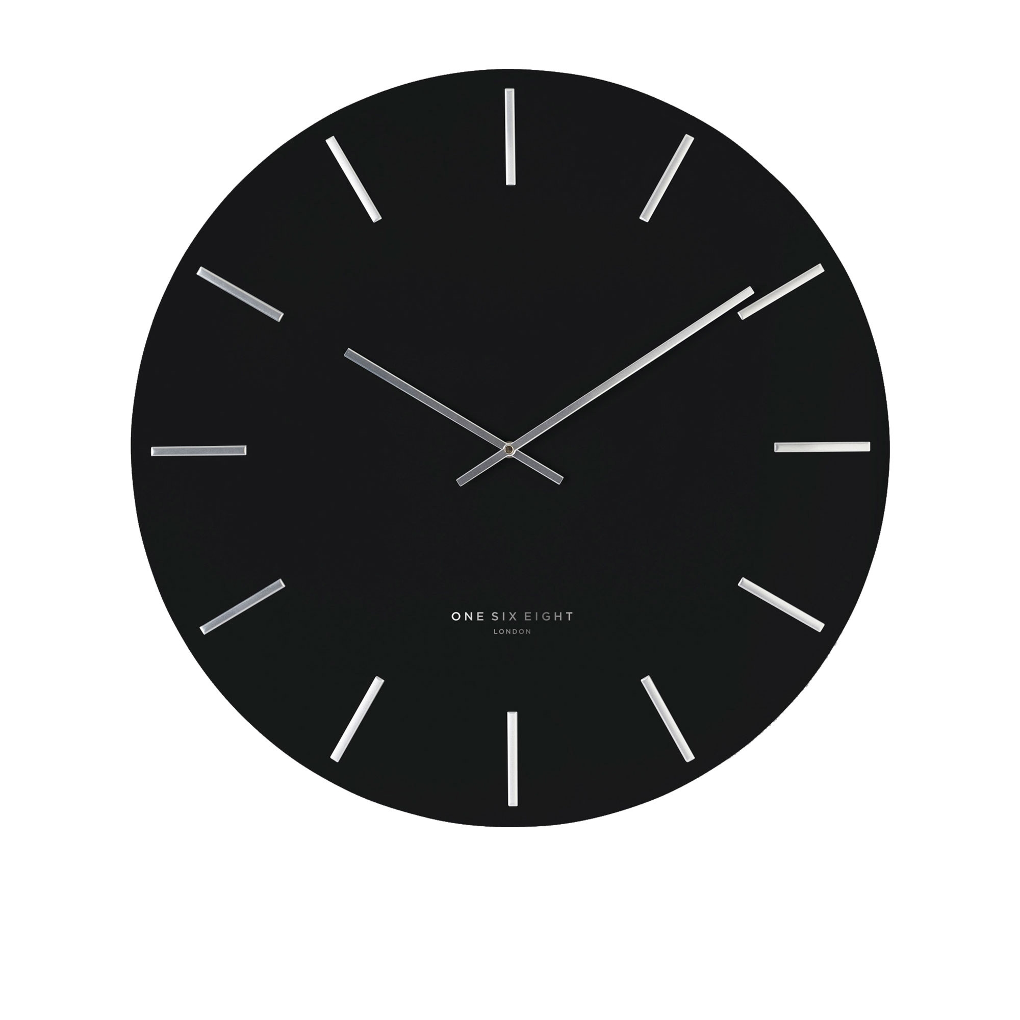 One Six Eight London Luca Silent Wall Clock 40cm Black Image 1