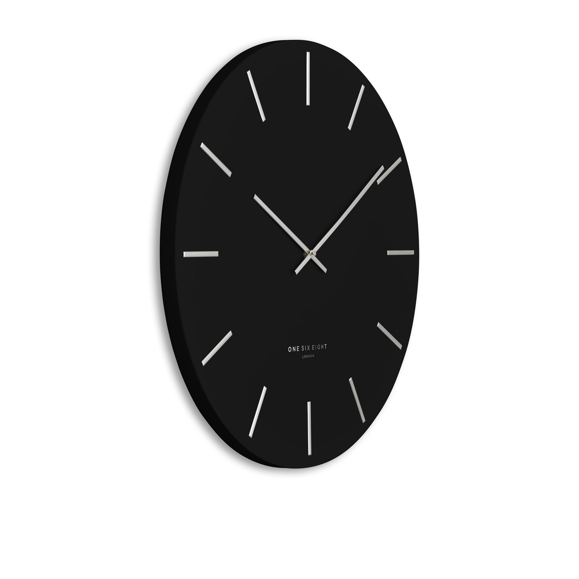 One Six Eight London Luca Silent Wall Clock 40cm Black Image 2
