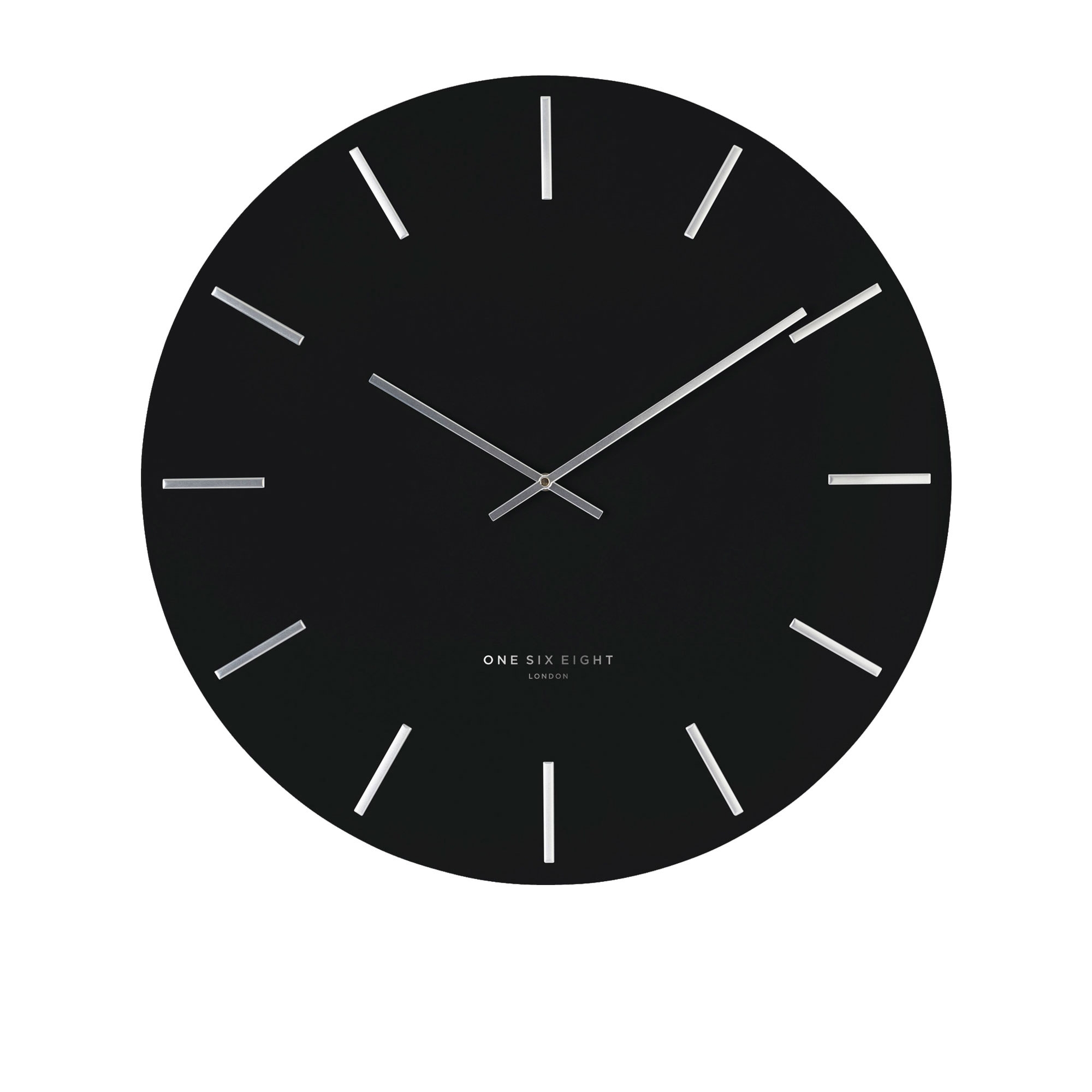 One Six Eight London Luca Silent Wall Clock 60cm Black Image 1