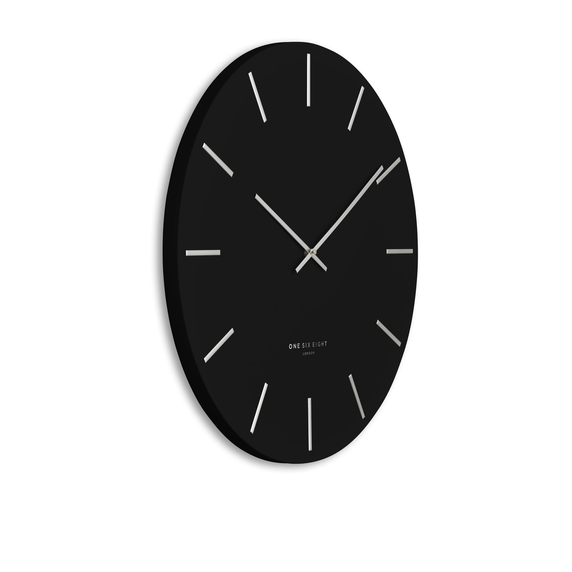 One Six Eight London Luca Silent Wall Clock 60cm Black Image 2