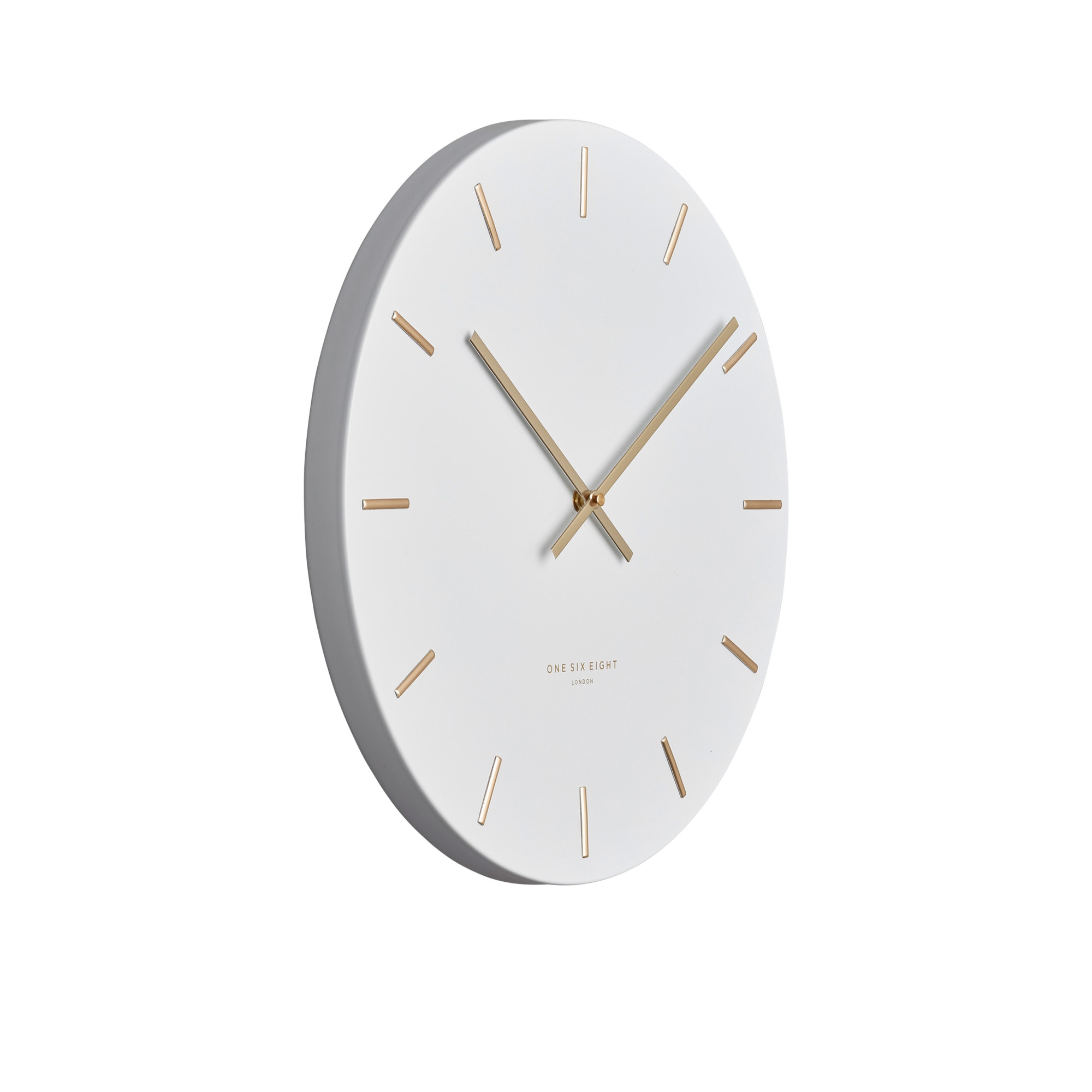 One Six Eight London Luca Silent Wall Clock 30cm White Image 2