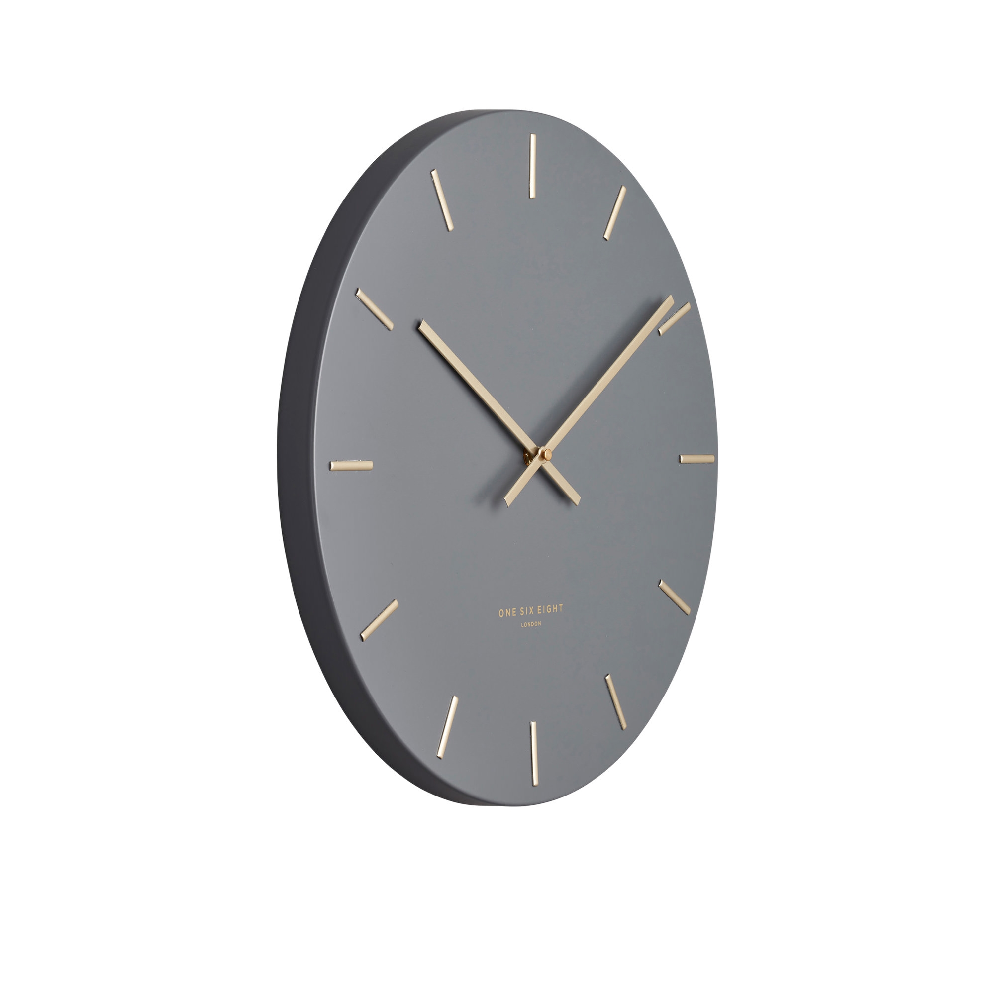 One Six Eight London Luca Silent Wall Clock 40cm Charcoal Image 2