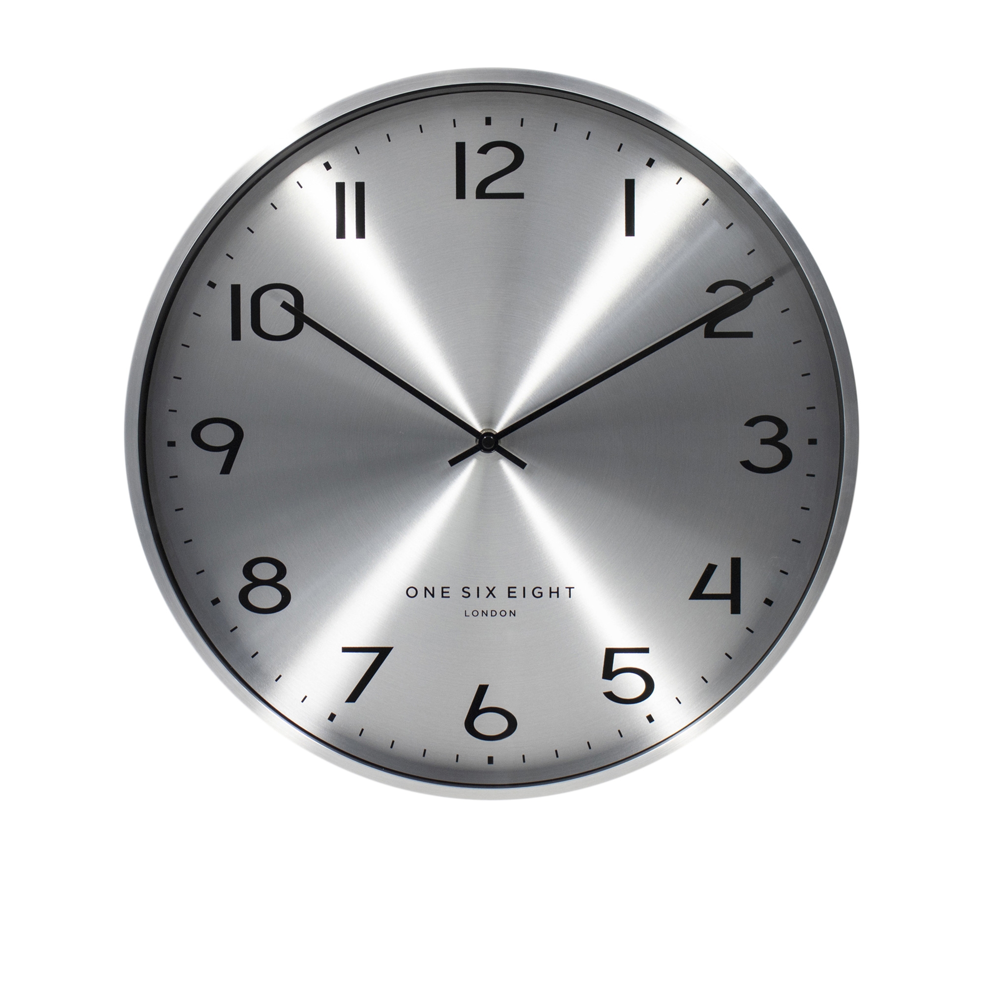 One Six Eight London Luna Silent Wall Clock 40cm Chrome Image 1