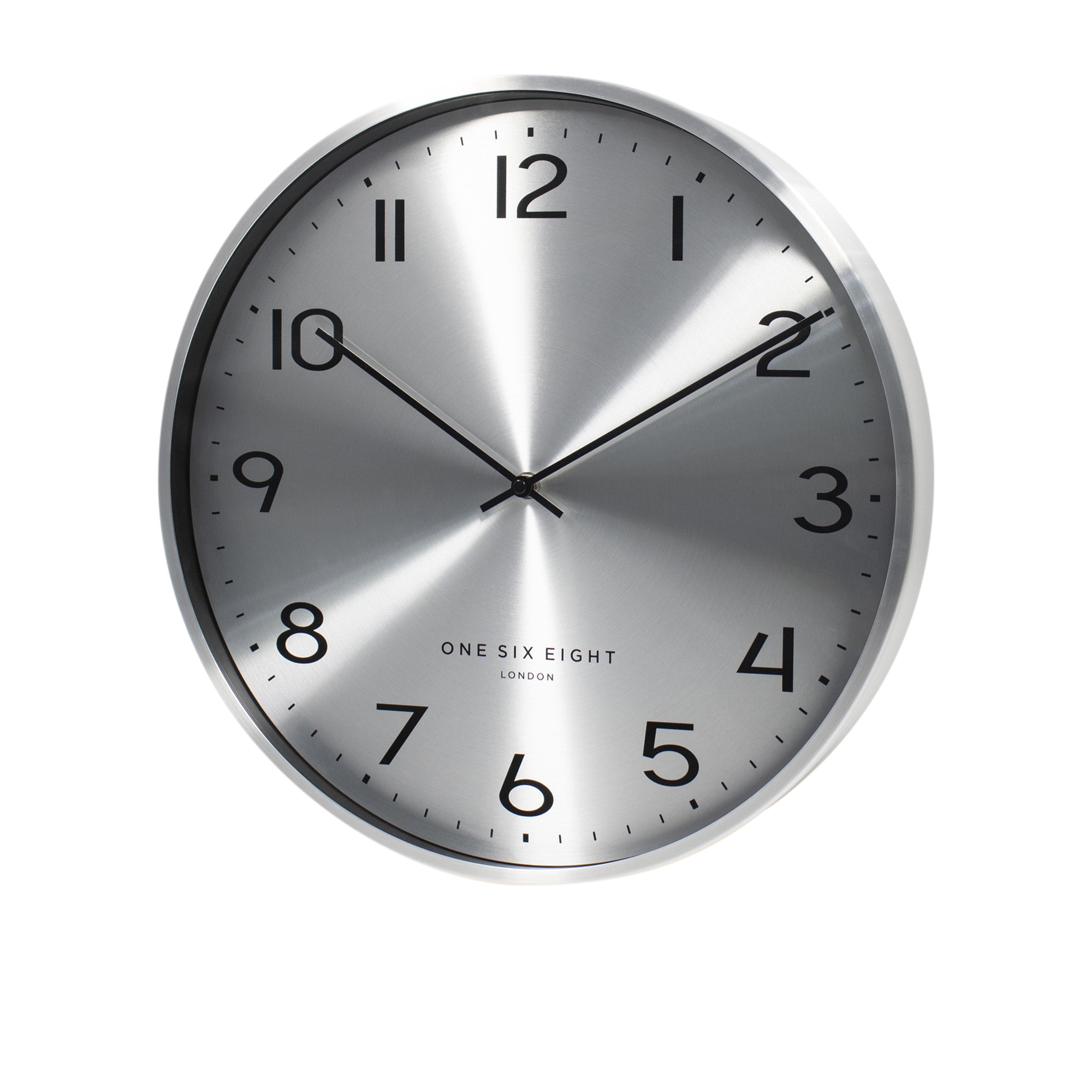 One Six Eight London Luna Silent Wall Clock 40cm Chrome Image 2