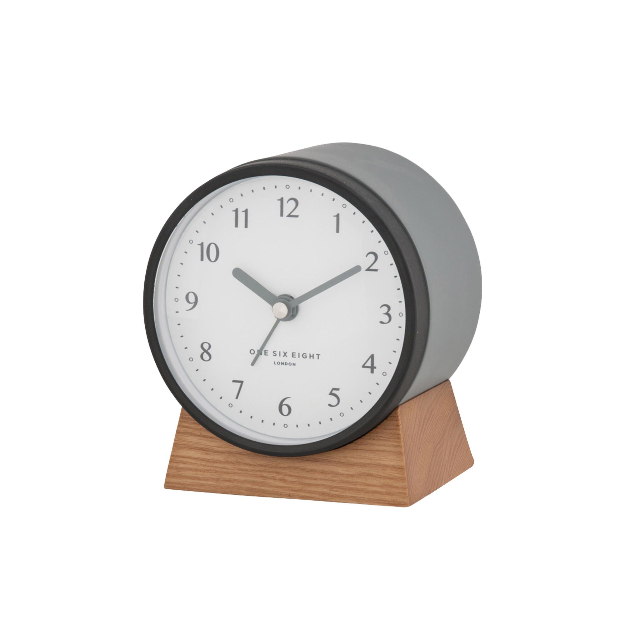 One Six Eight London Nina Silent Alarm Clock Charcoal Grey Image 4