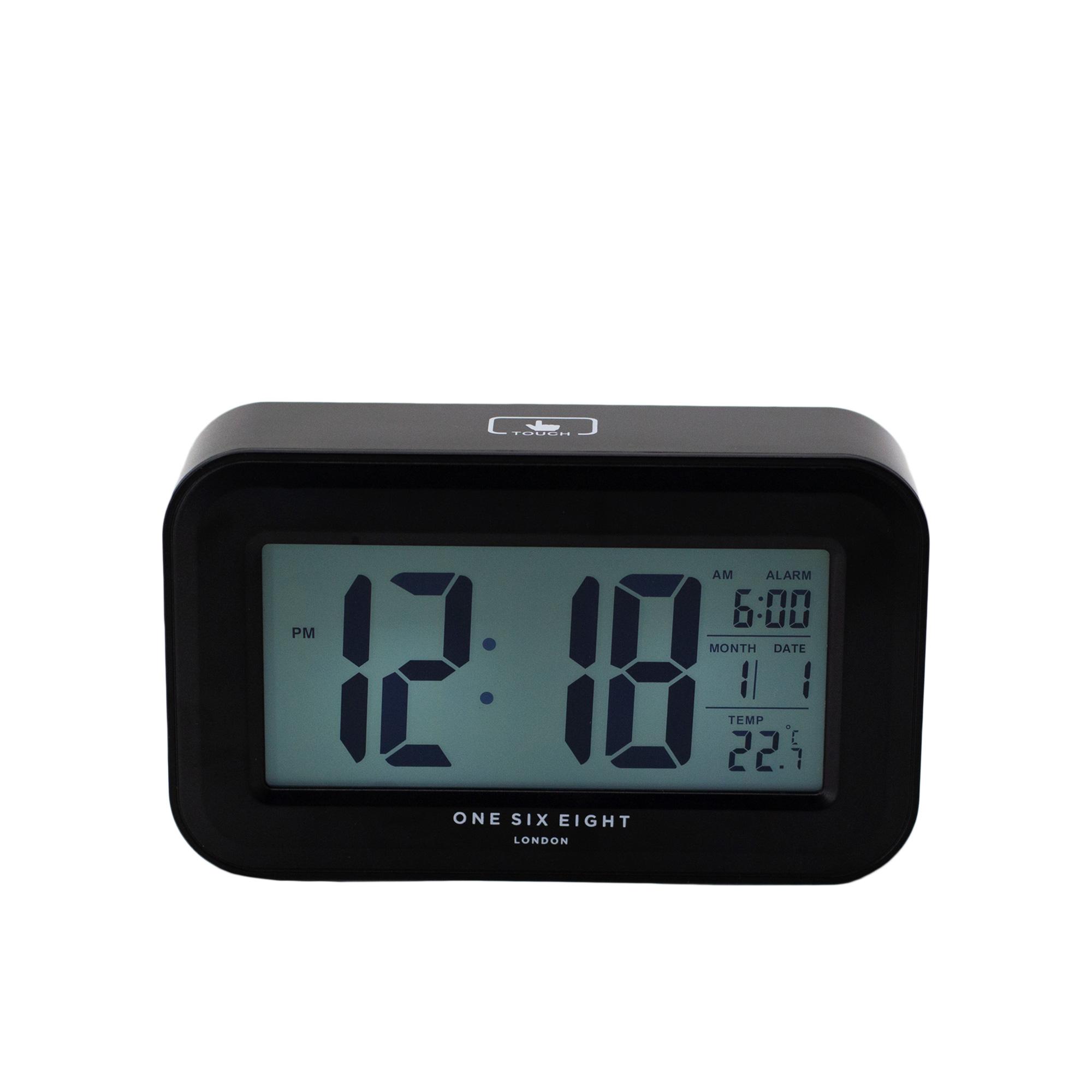 One Six Eight London Reilly Digital Alarm Clock Black Image 1