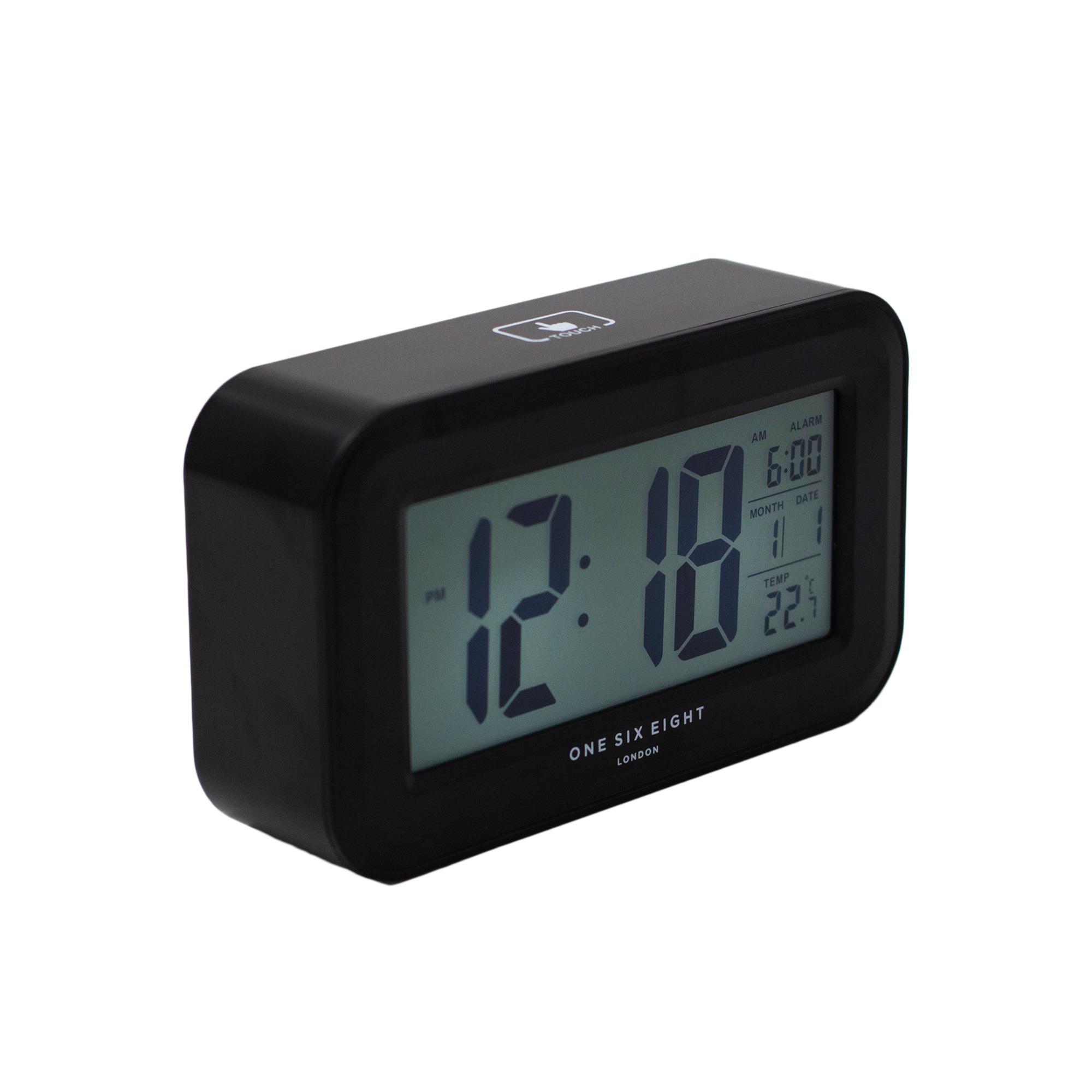 One Six Eight London Reilly Digital Alarm Clock Black Image 3