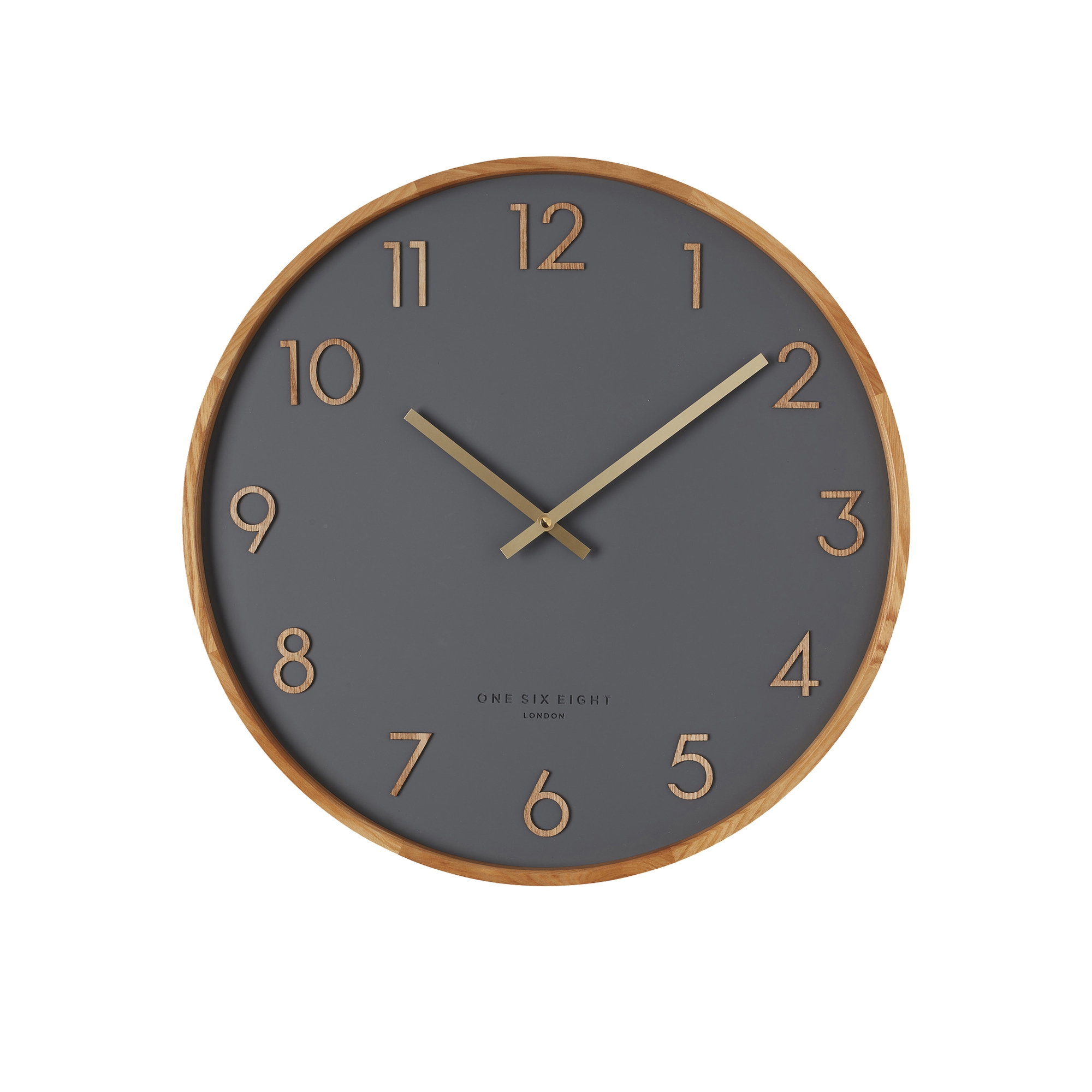 One Six Eight London Scarlett Silent Wall Clock 35cm Charcoal Image 1