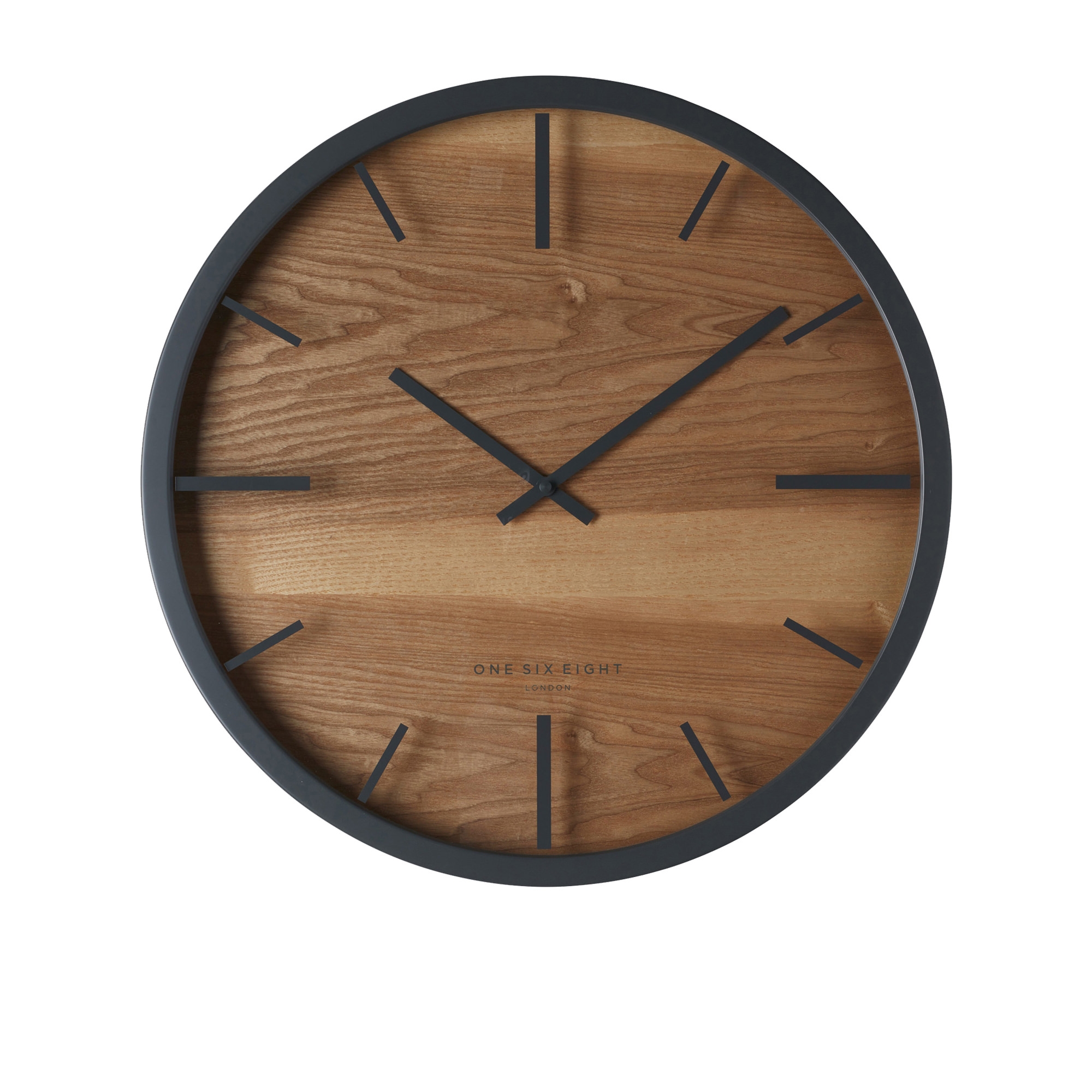 One Six Eight London Willow Silent Wall Clock 50cm Charcoal Grey Image 1