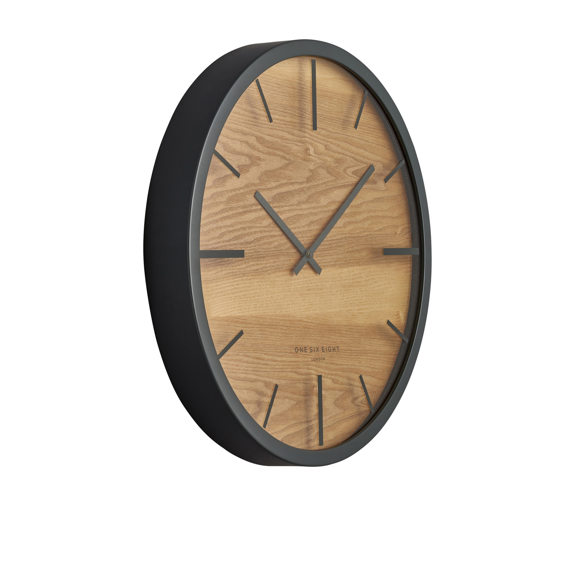 One Six Eight London Willow Silent Wall Clock 50cm Charcoal Grey Image 2