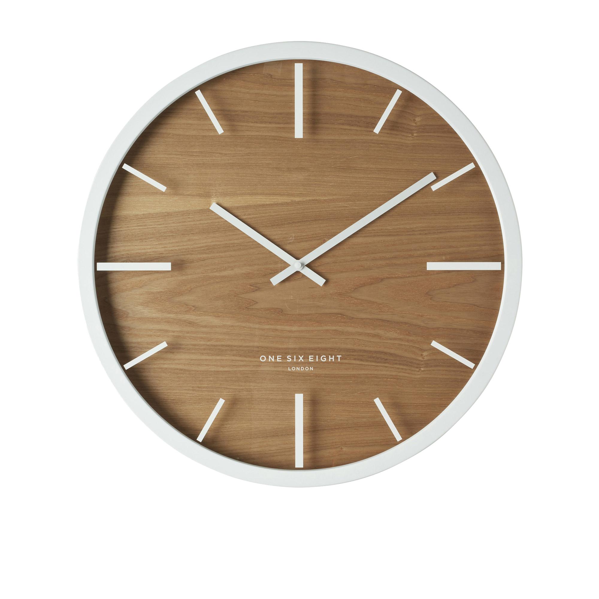 One Six Eight London Willow Silent Wall Clock 50cm White Image 1