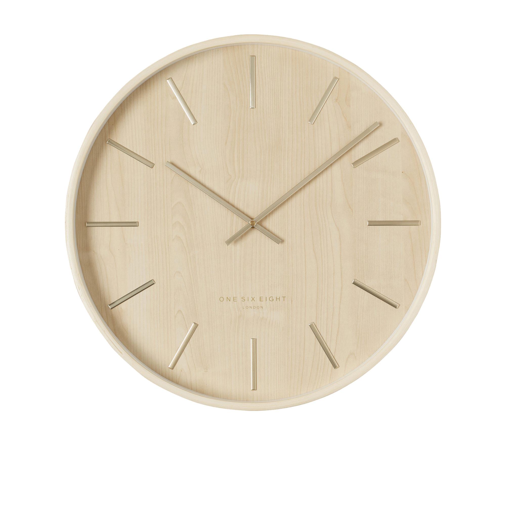 One Six Eight London Marcus Wall Clock 51cm Natural Wood Image 1