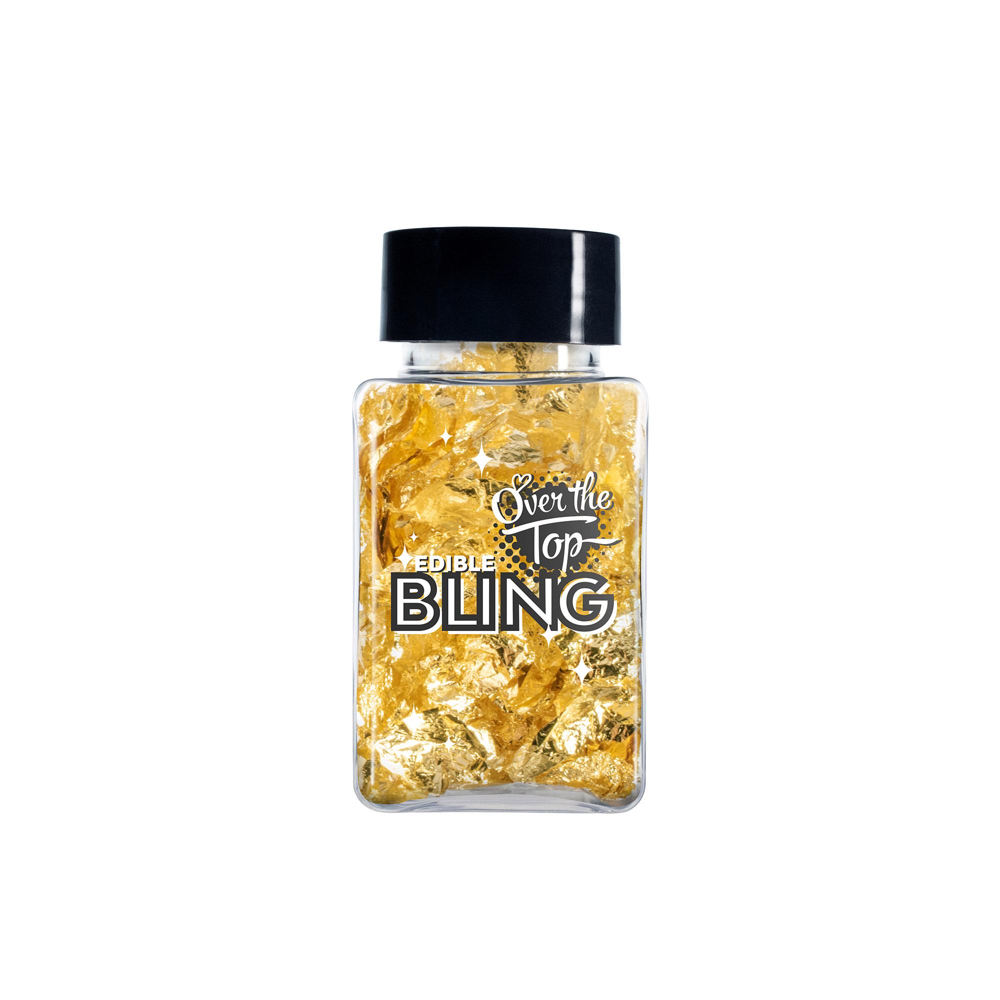Over The Top Edible Bling Leaf Flakes 2g Gold Image 1