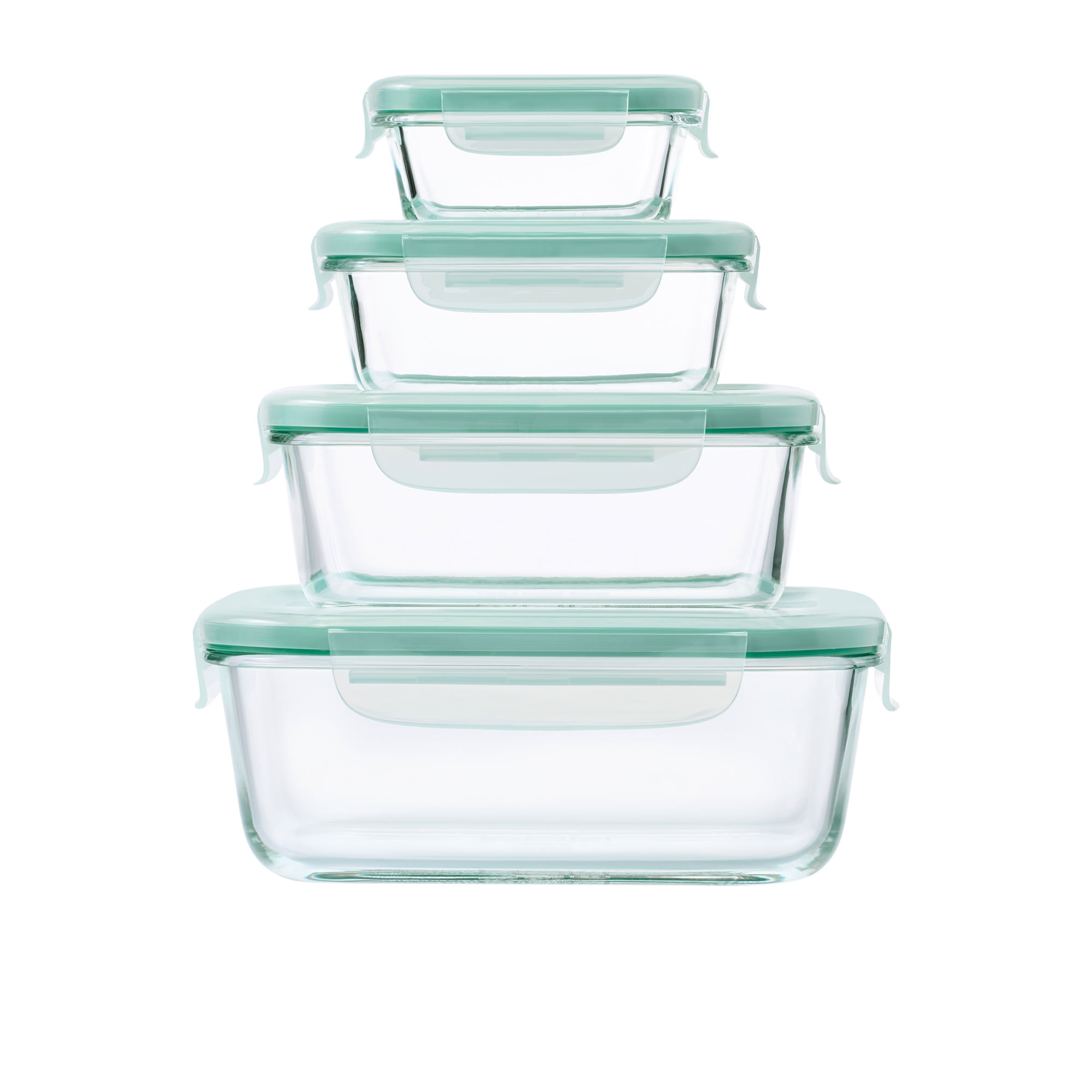 OXO Good Grips Smart Seal Rectangular Glass Container Set 4pc Image 1