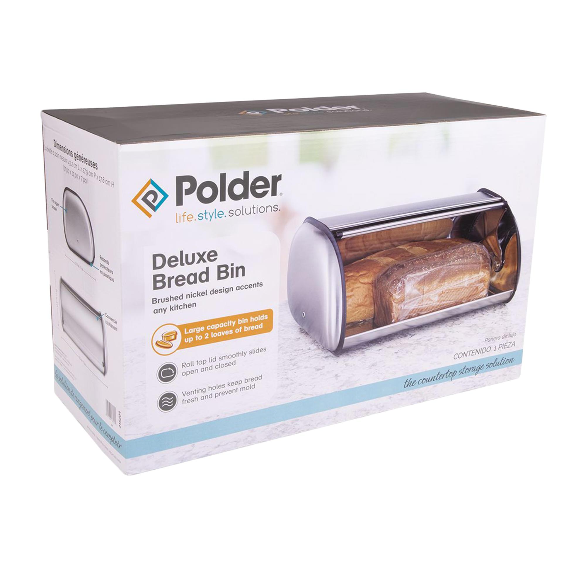 Polder Deluxe Roll Top Bread Bin Nickel Image 5