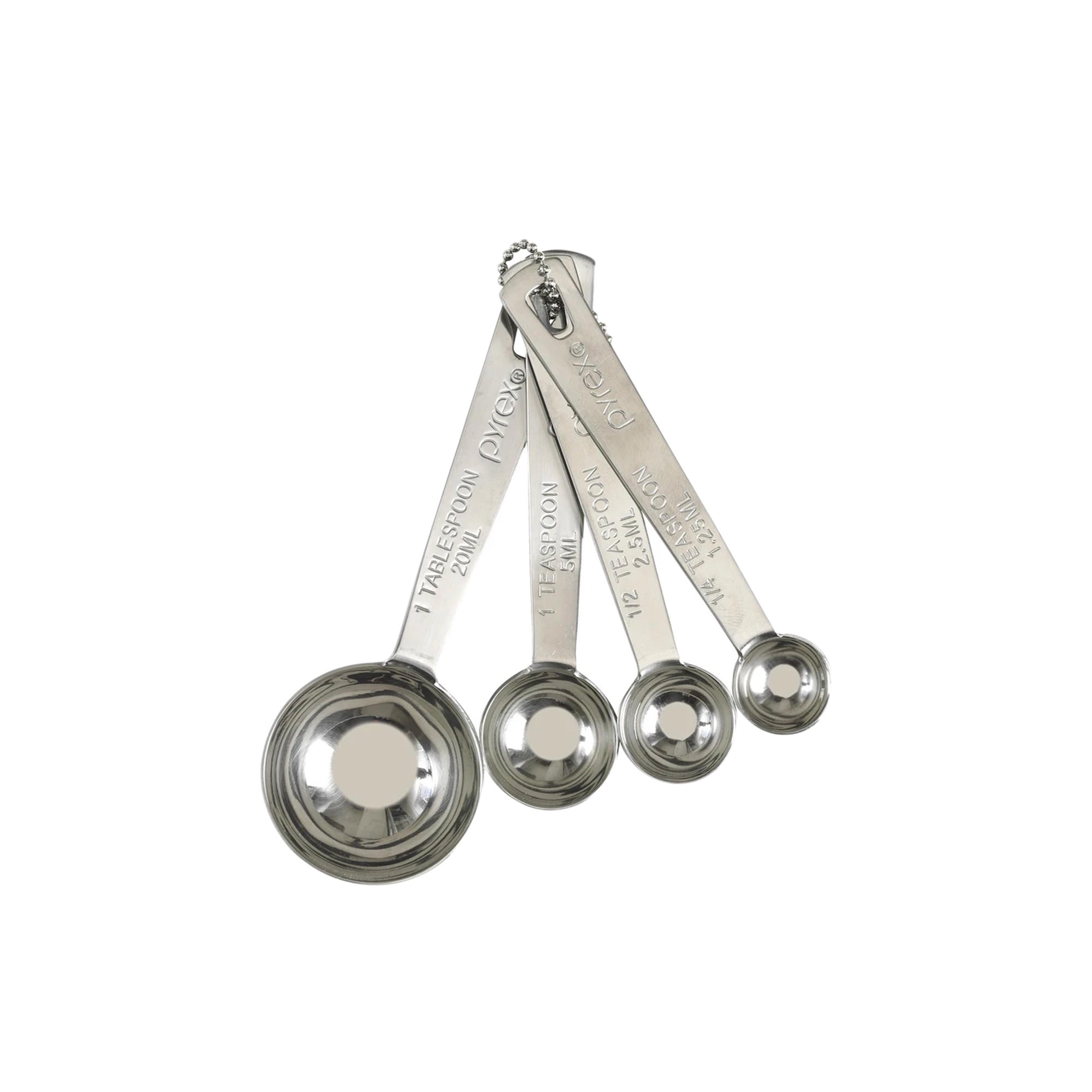 Pyrex Platinum Stainless Steel Measuring Spoon Set 4pc Image 1