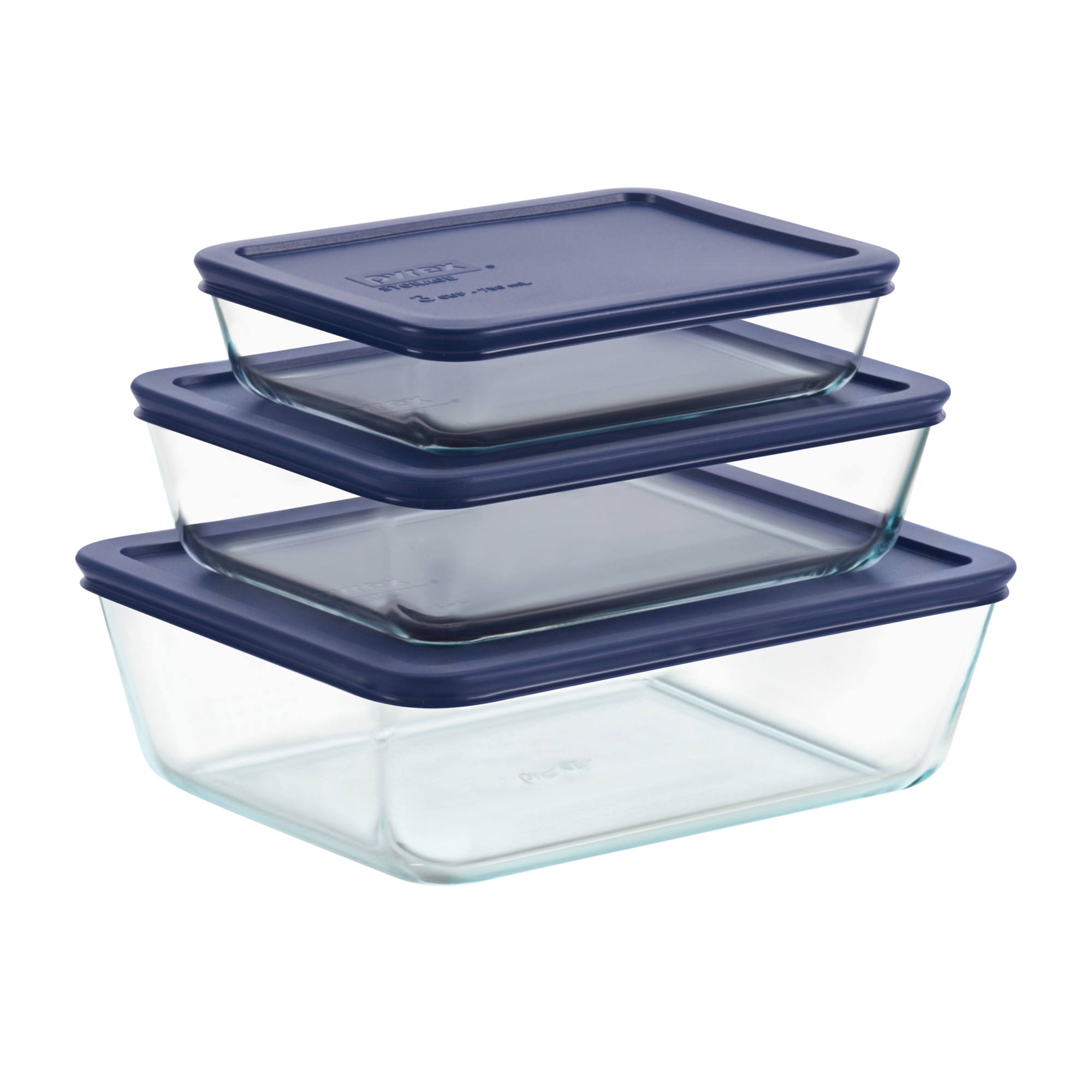 Pyrex Simply Store Rectangular Food Container Set 6pc Image 1