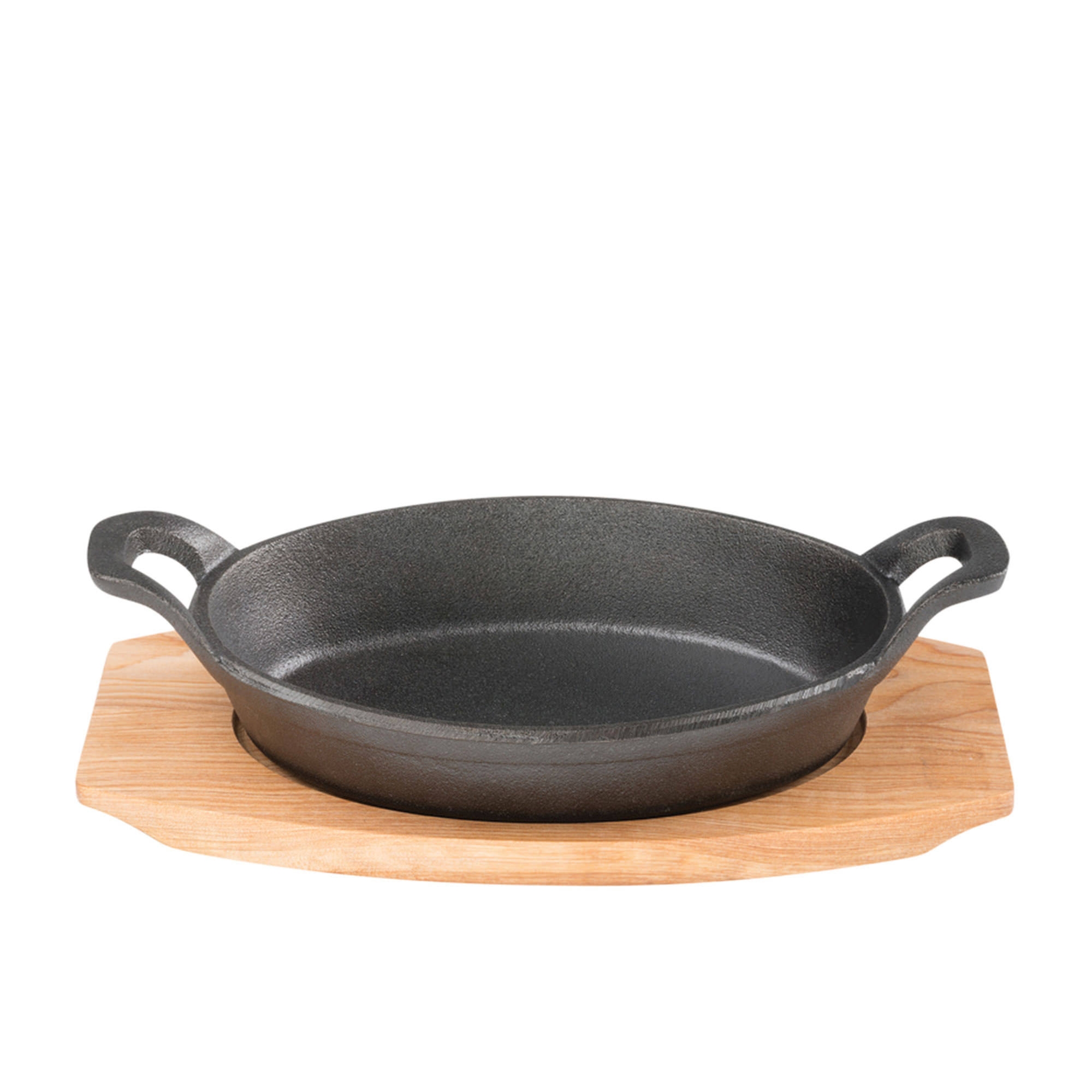 Pyrolux Pyrocast Cast Iron Oval Gratin with Maple Tray 21.7x15cm Image 1