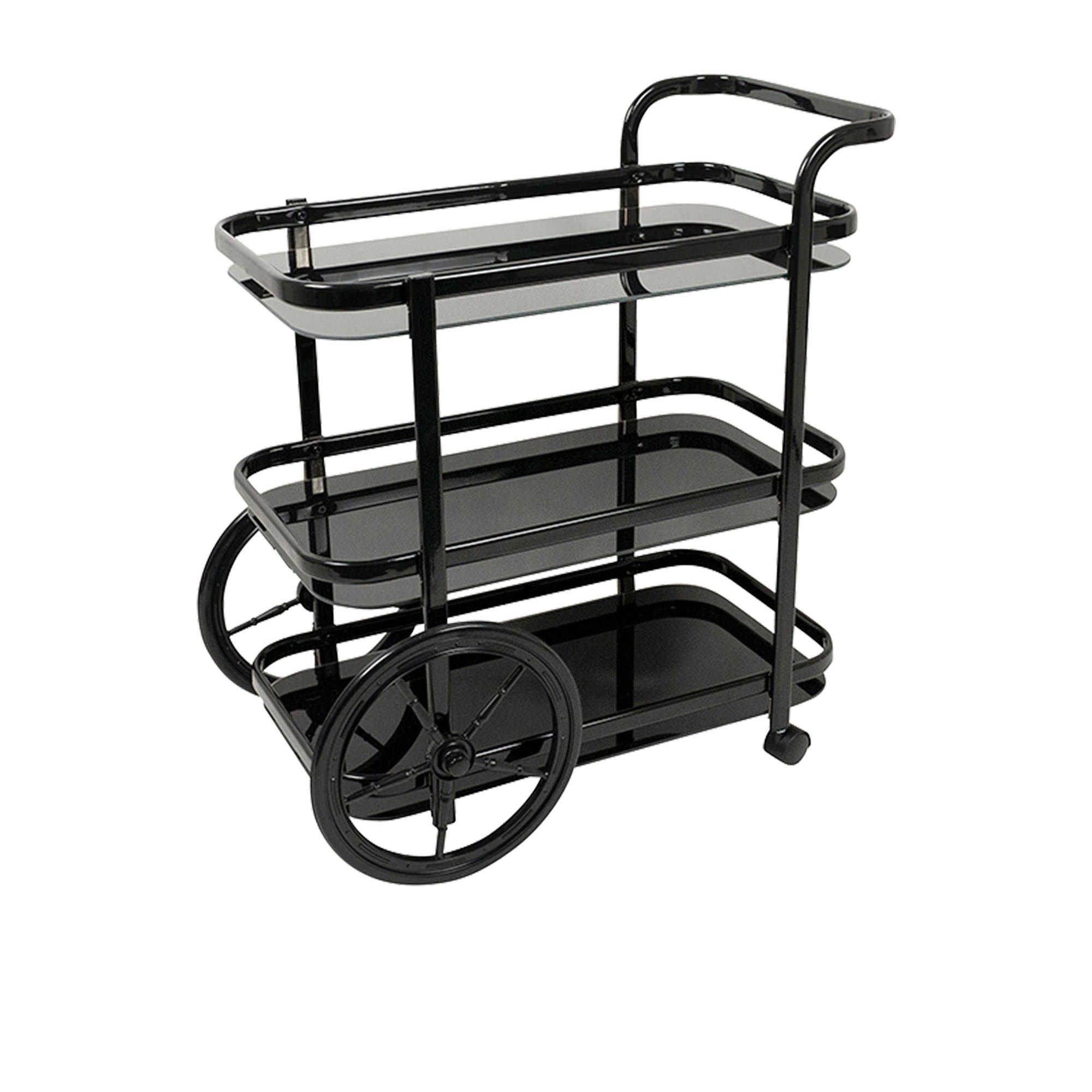 Ritchie Bar Cart Triple Shelf Black Image 1