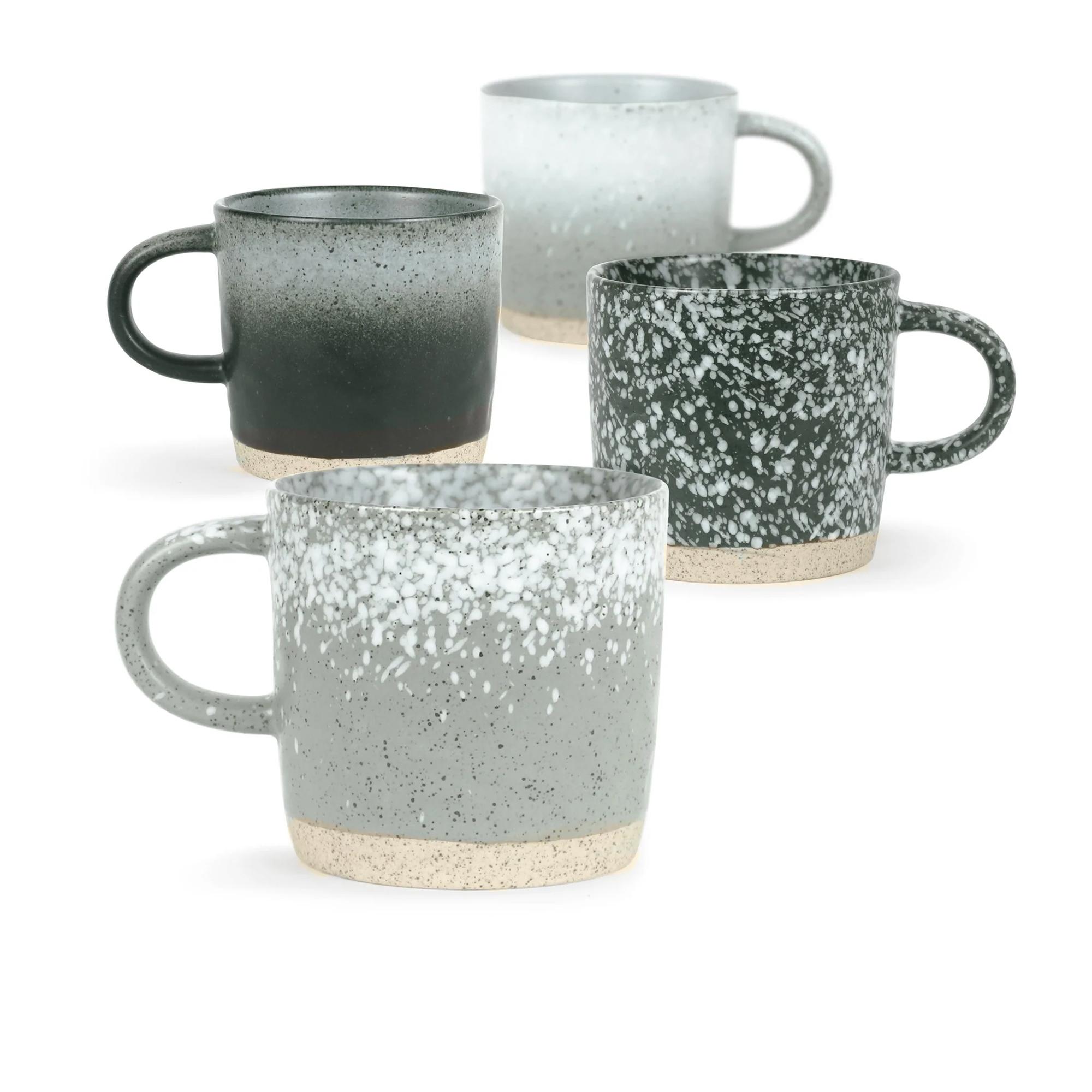 Robert Gordon Strata Reactive Glazed Mug 370ml Set of 4 Black Grey Image 4