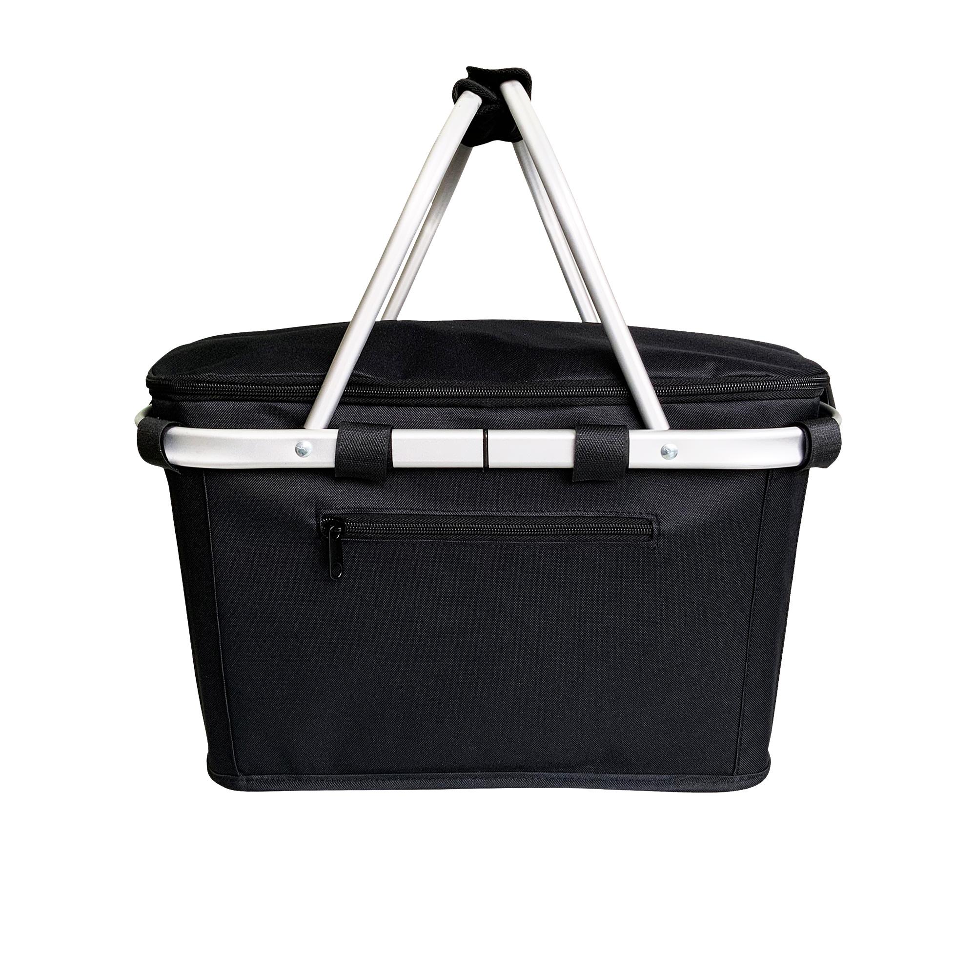 Sachi Insulated Carry Basket with Lid Black Image 2