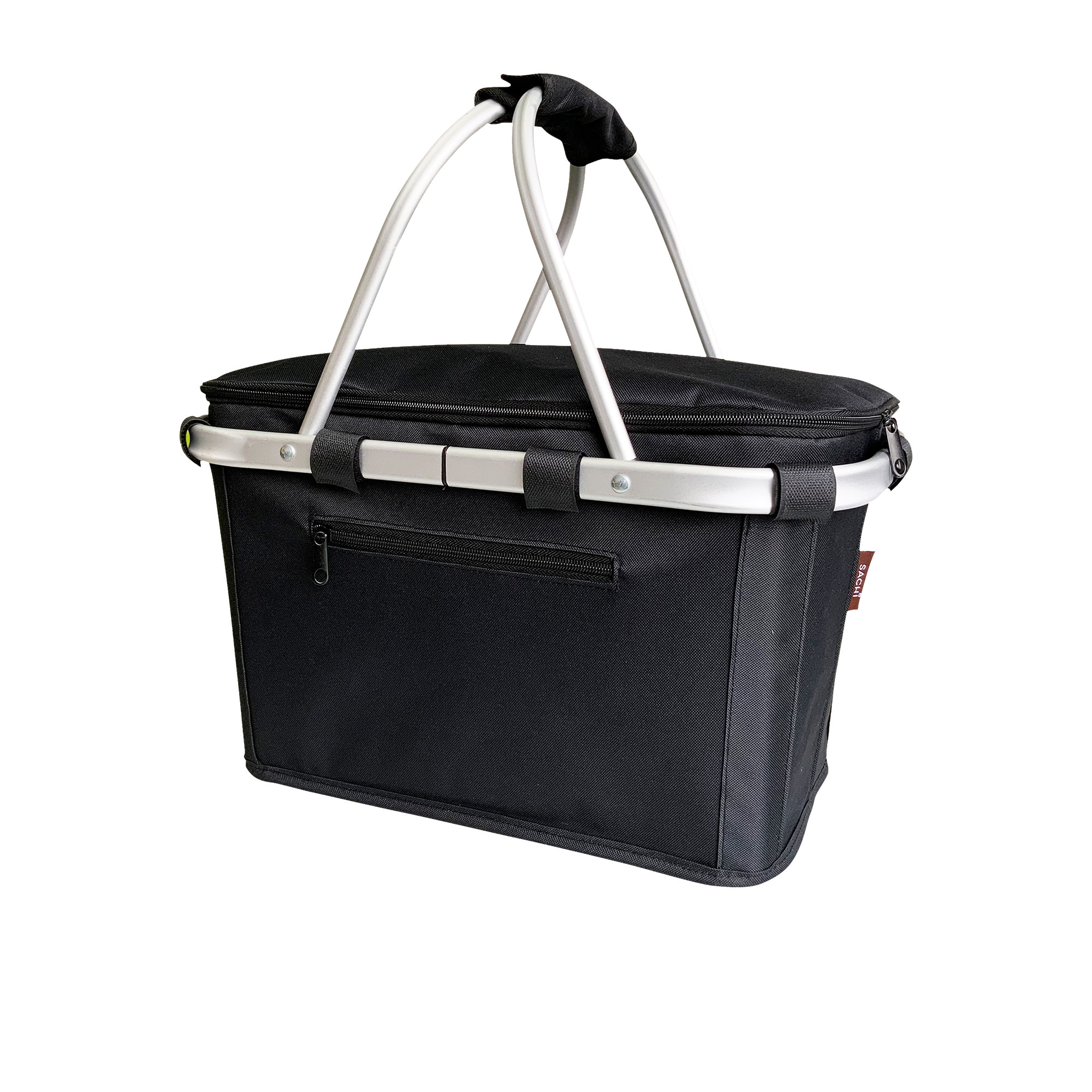 Sachi Insulated Carry Basket with Lid Black Image 1