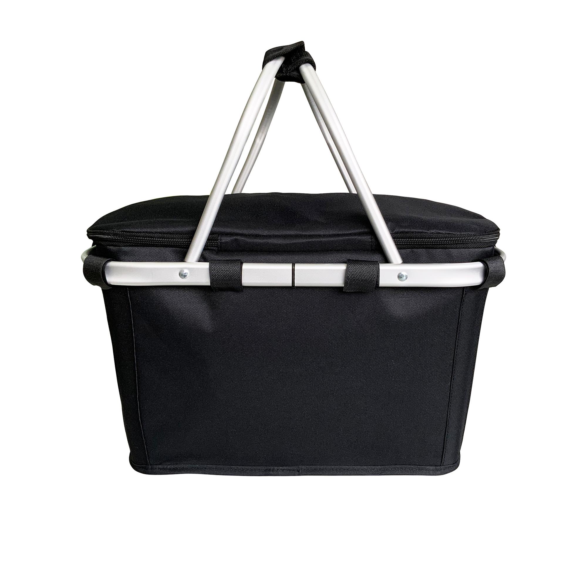 Sachi Insulated Carry Basket with Lid Black Image 3
