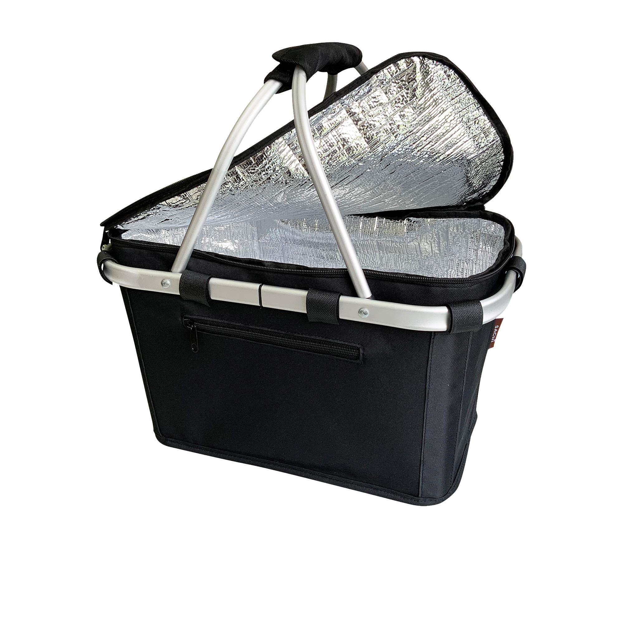 Sachi Insulated Carry Basket with Lid Black Image 4