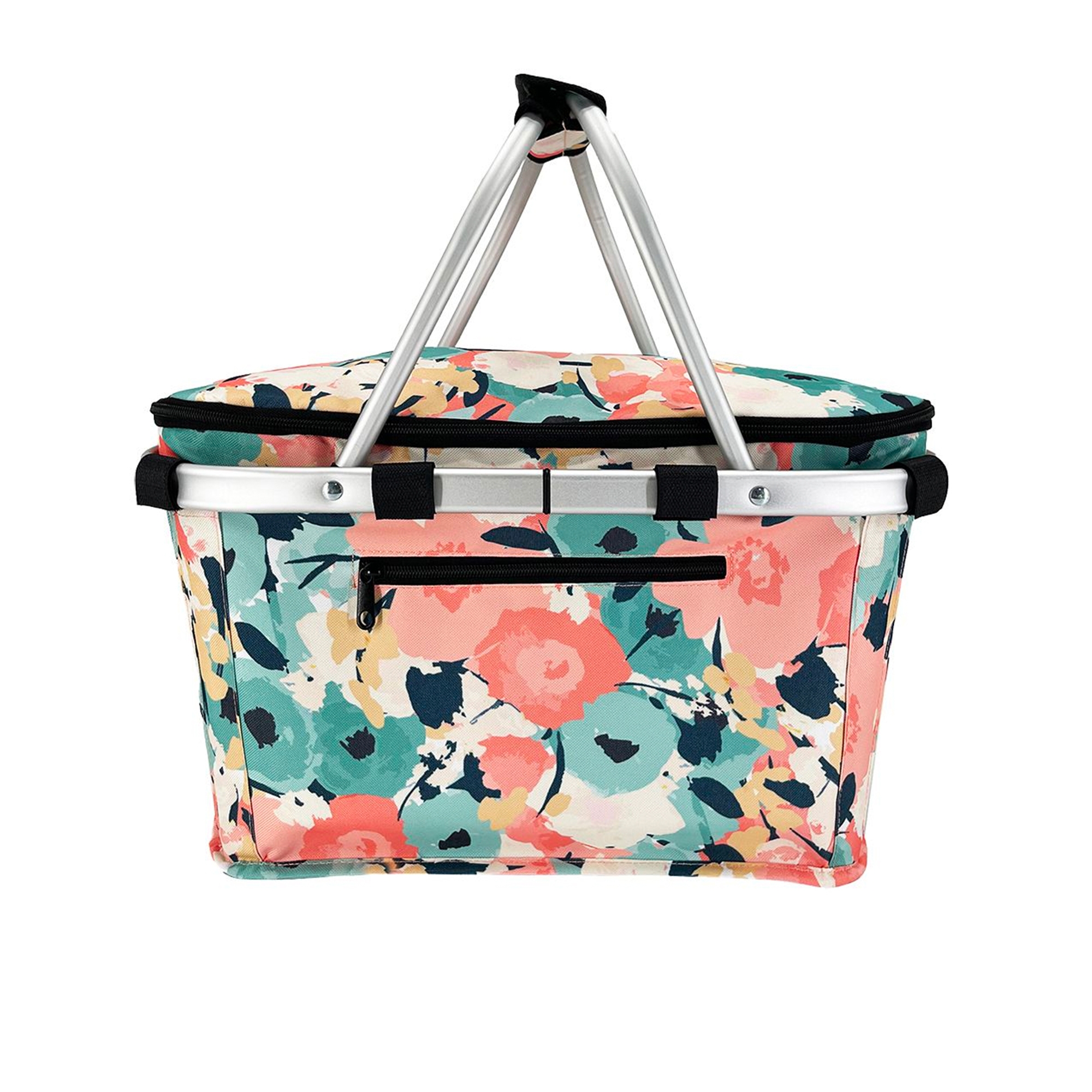 Sachi Insulated Carry Basket with Lid Pastel Blooms Image 2