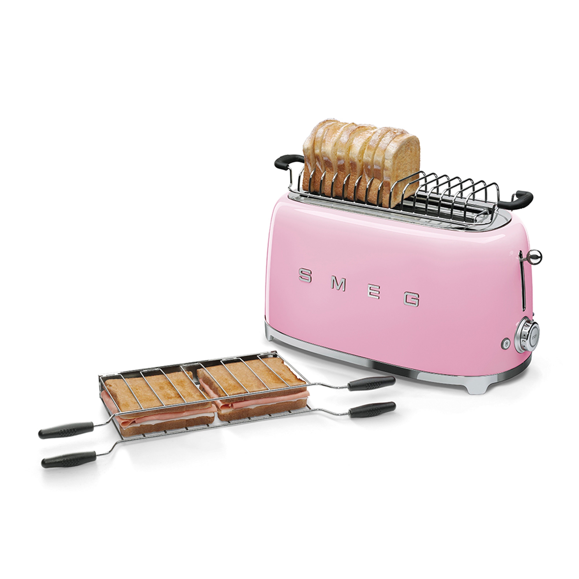 Smeg 50's Retro Style 4 Slice Toaster Pastel Pink Image 2