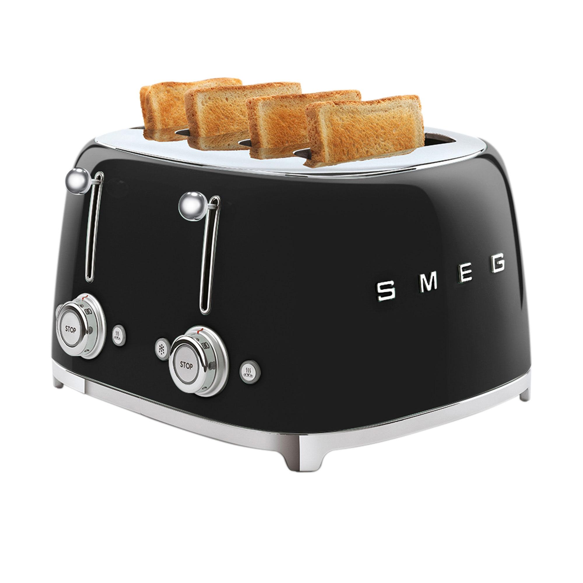 Smeg 50's Retro Style 4 Slot Toaster Black Image 3