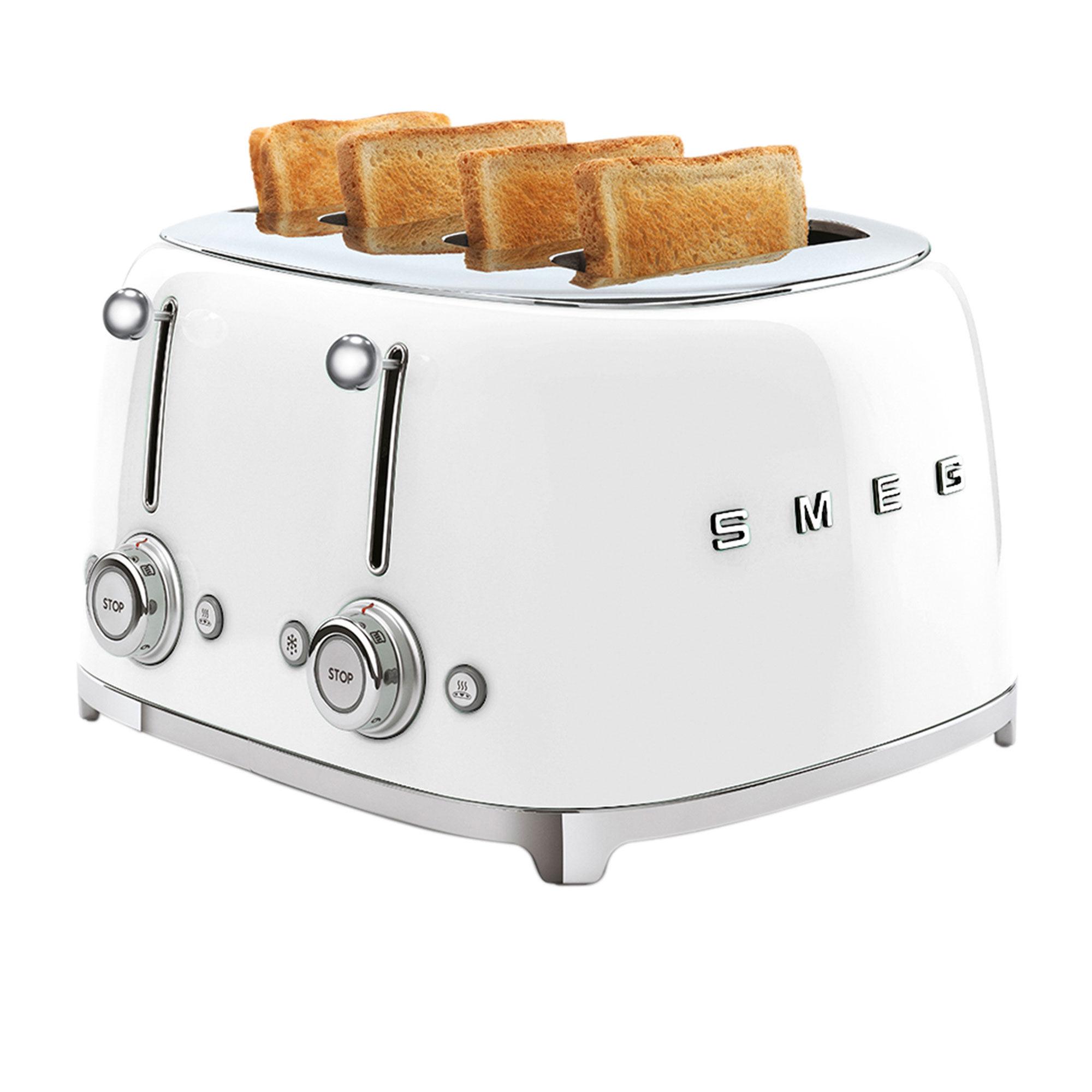 Smeg 50's Retro Style 4 Slot Toaster White Image 3
