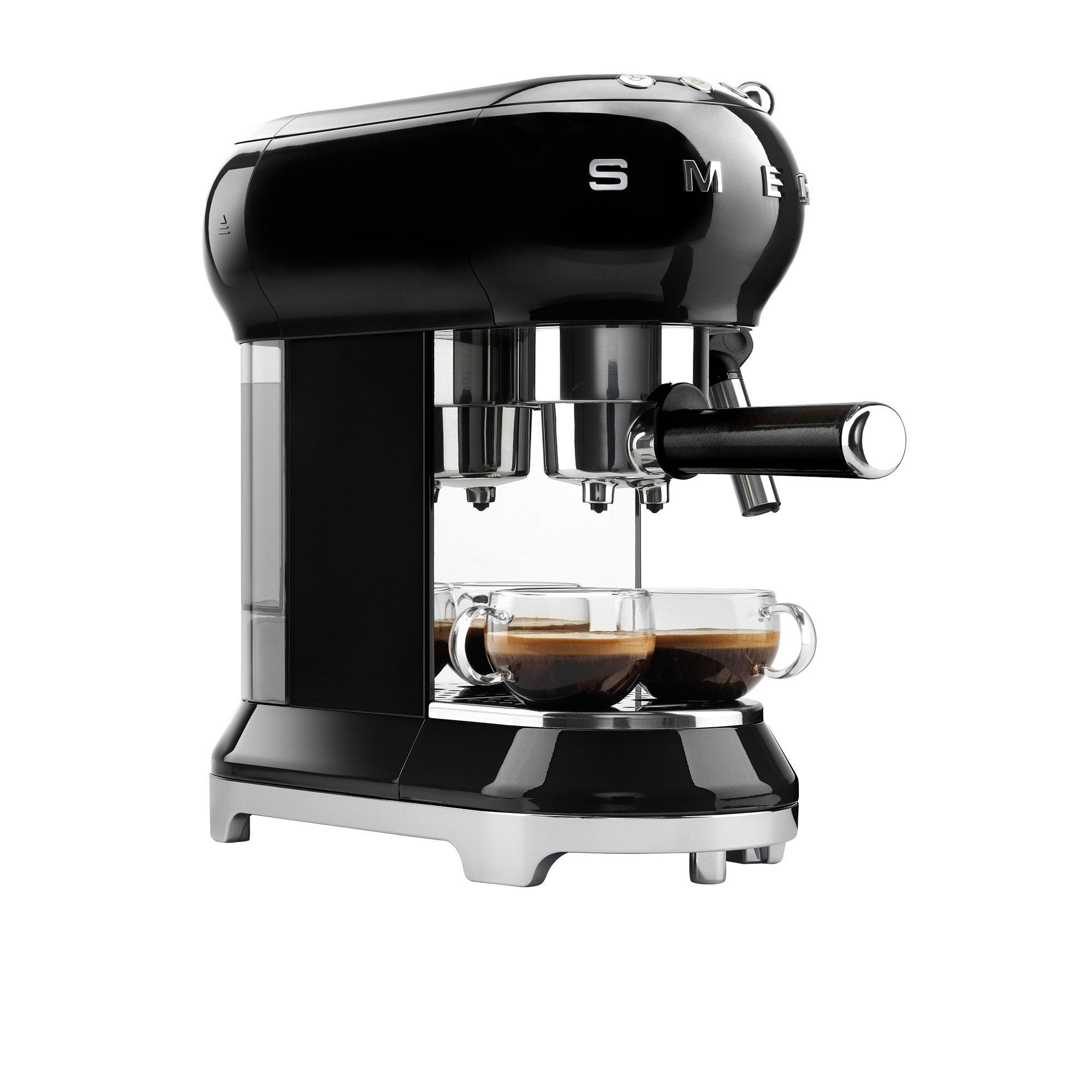 Smeg 50's Retro Style Espresso Coffee Machine Black Image 3