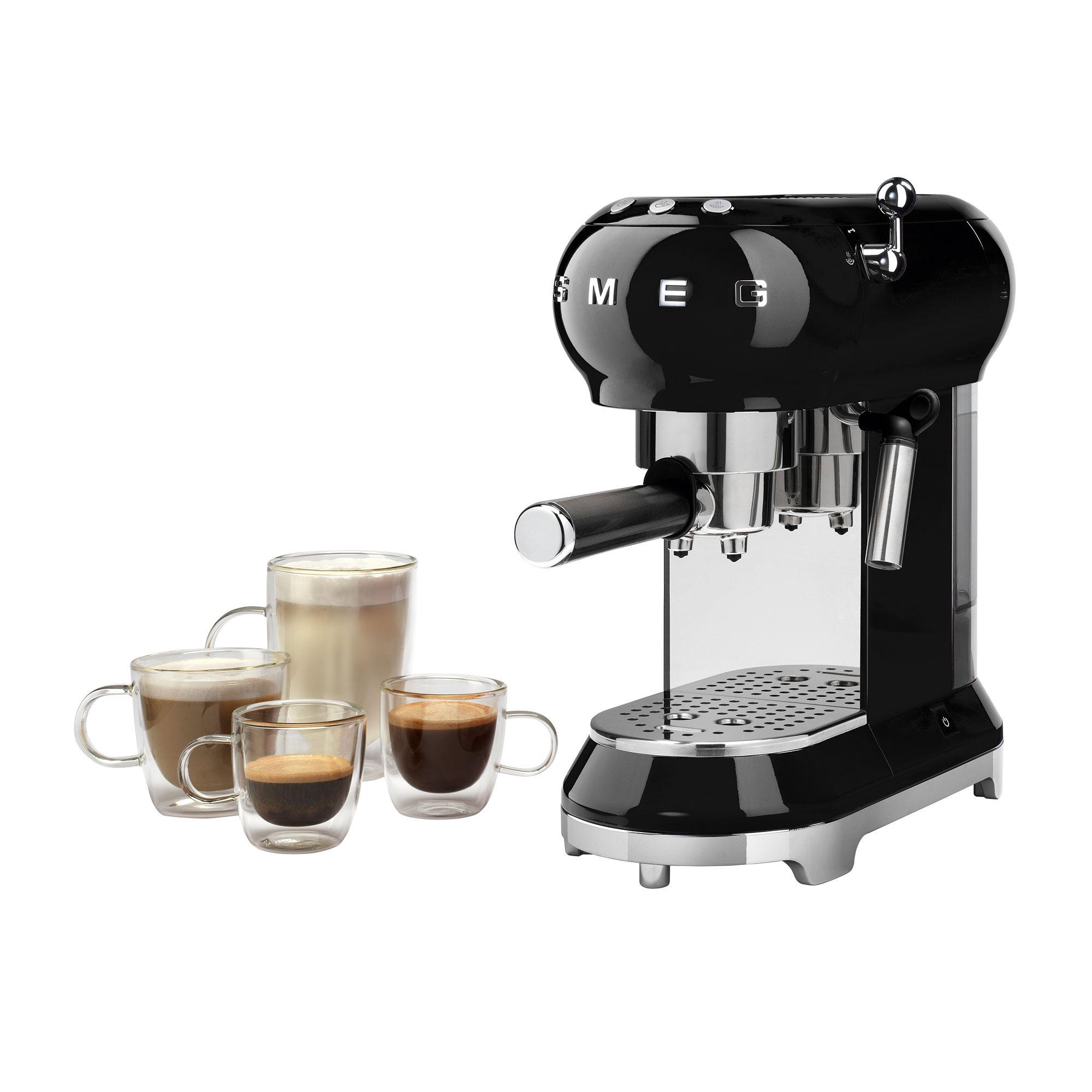 Smeg 50's Retro Style Espresso Coffee Machine Black Image 5