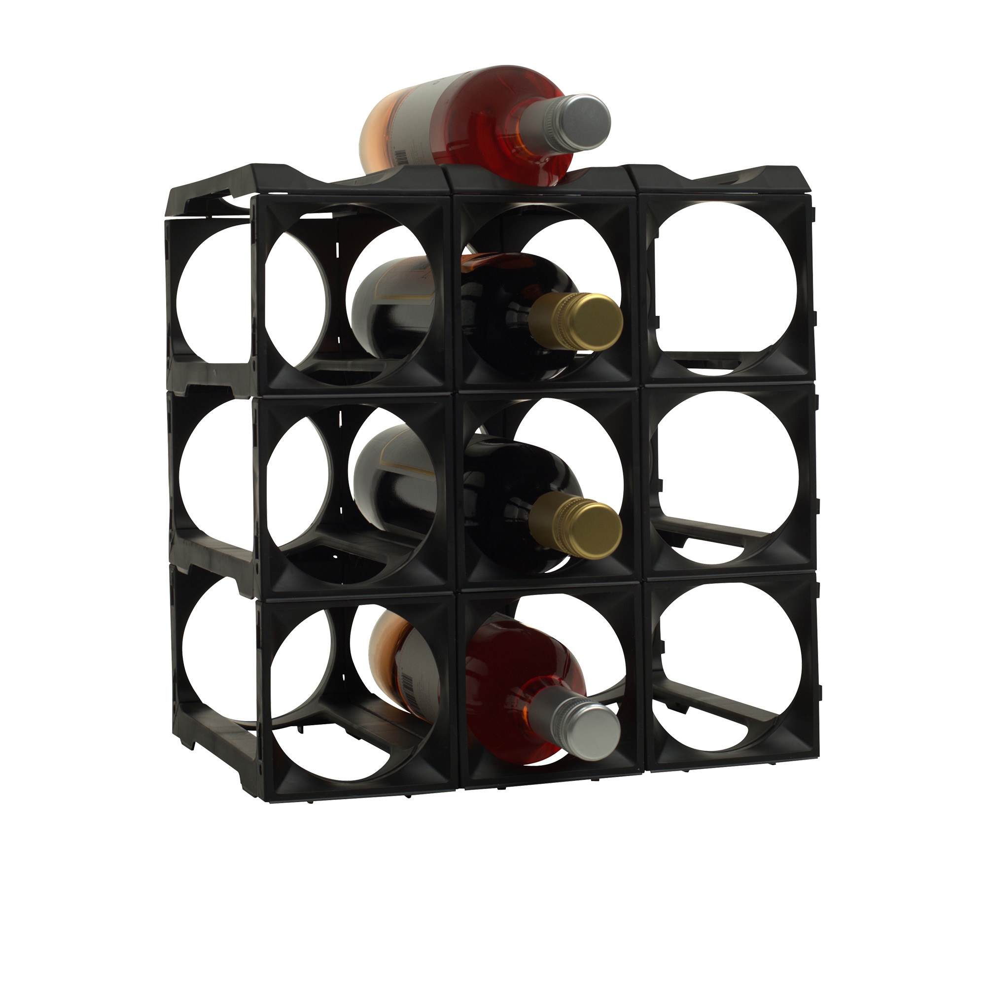Stakrax Modular Wine Storage Kit 12 Bottle Black Image 2