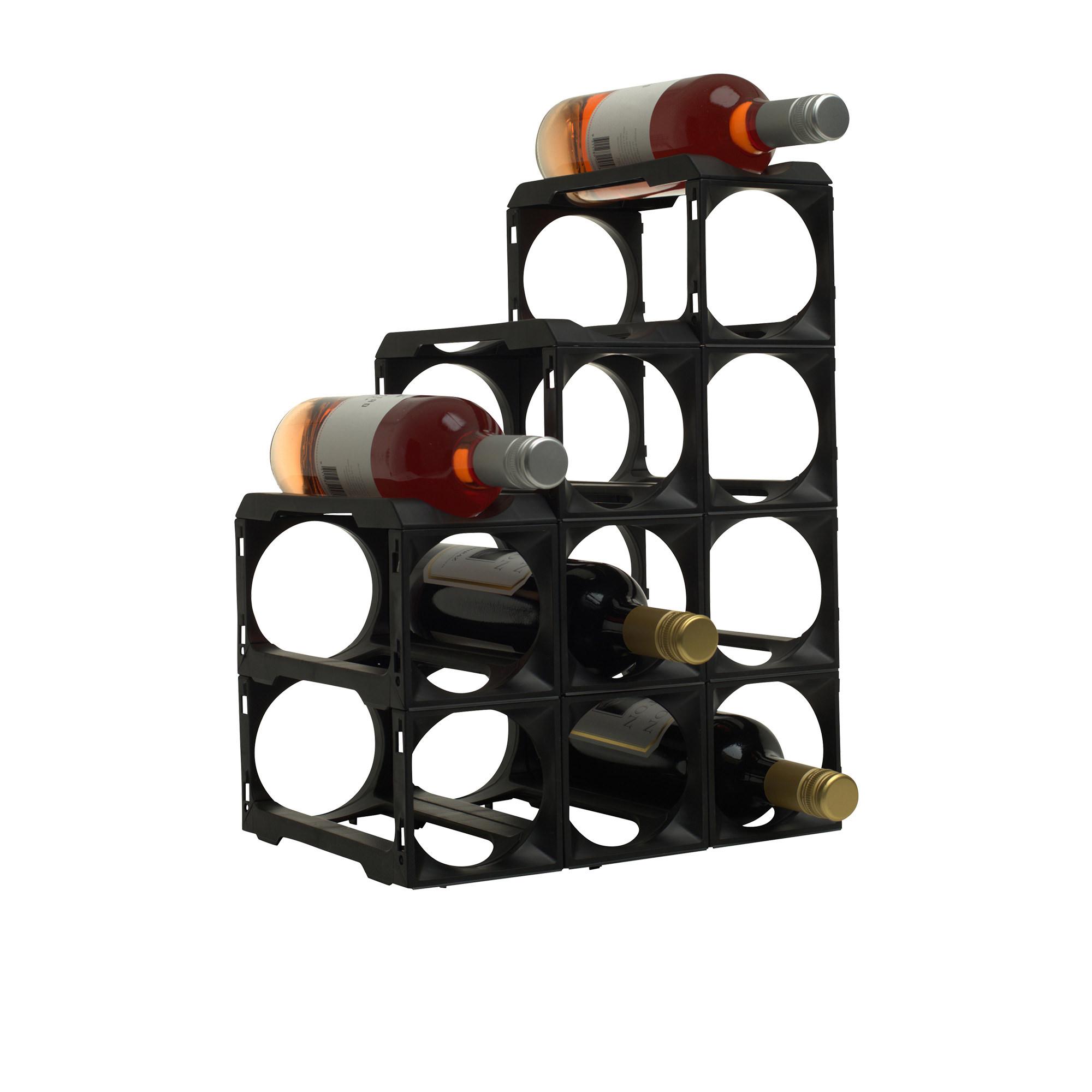 Stakrax Modular Wine Storage Kit 12 Bottle Black Image 4