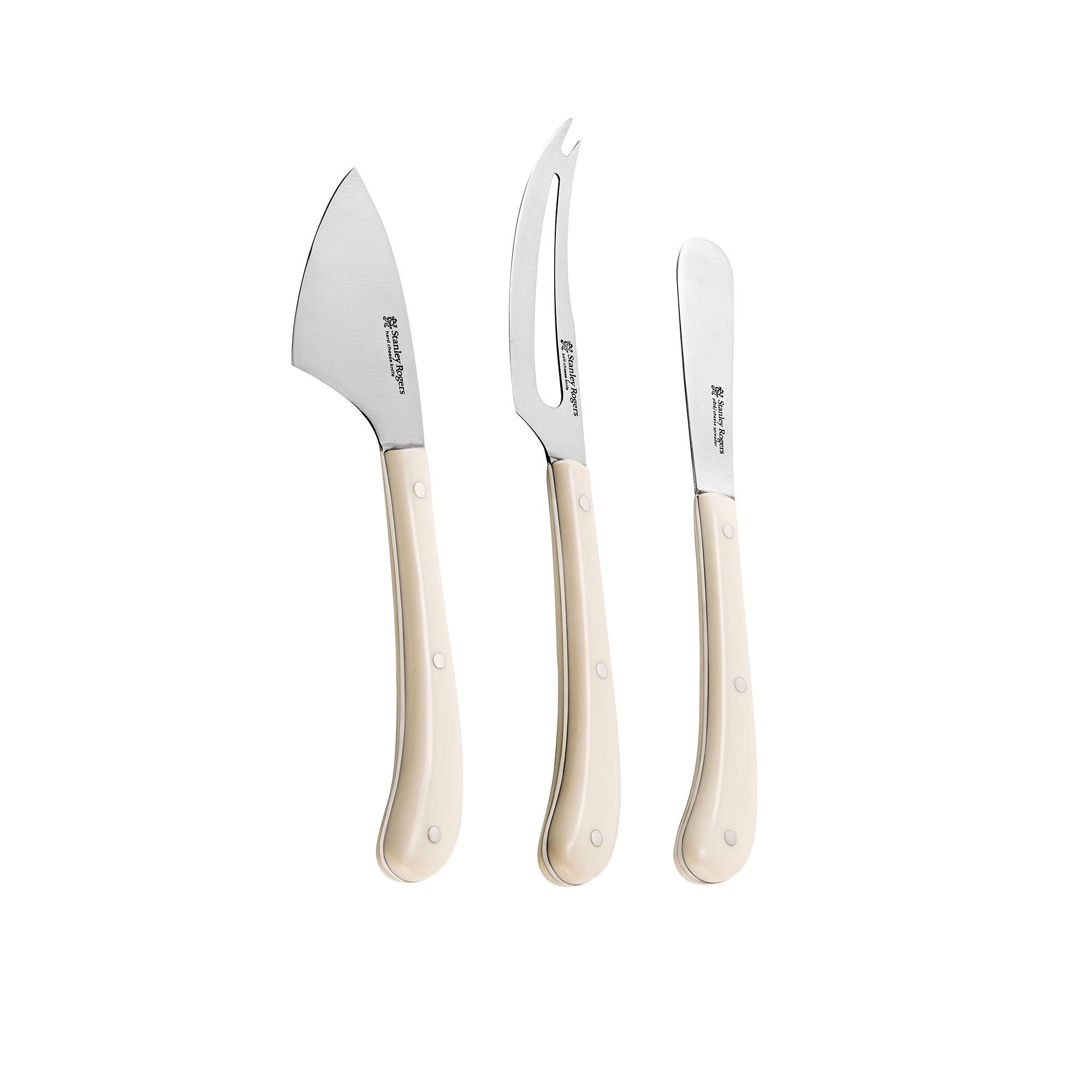 Stanley Rogers Pistol Grip Cheese Knife Set 3pc Cream Image 1