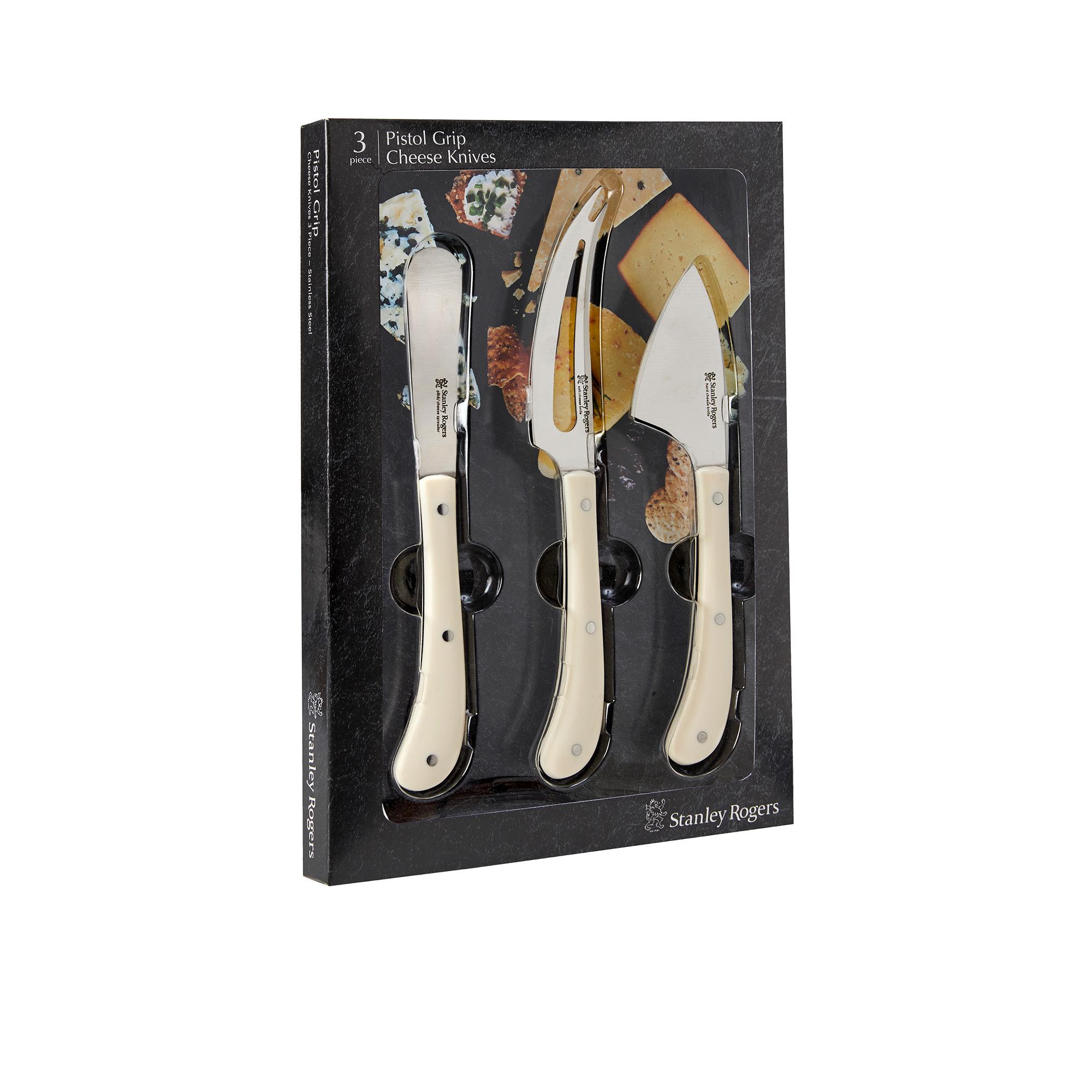 Stanley Rogers Pistol Grip Cheese Knife Set 3pc Cream Image 2
