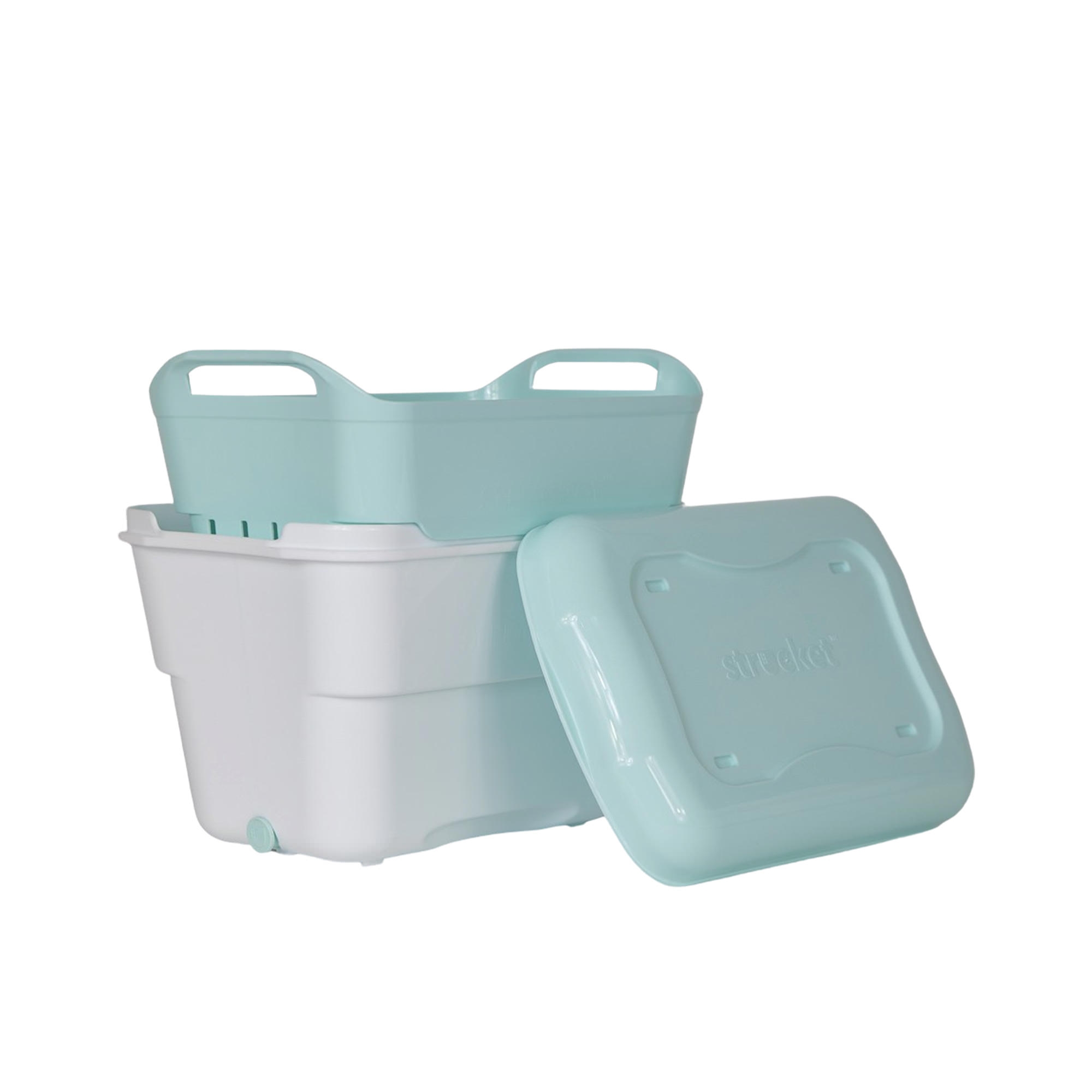 Strucket Mini Soaker Bucket 4.5L Aqua & White Image 1