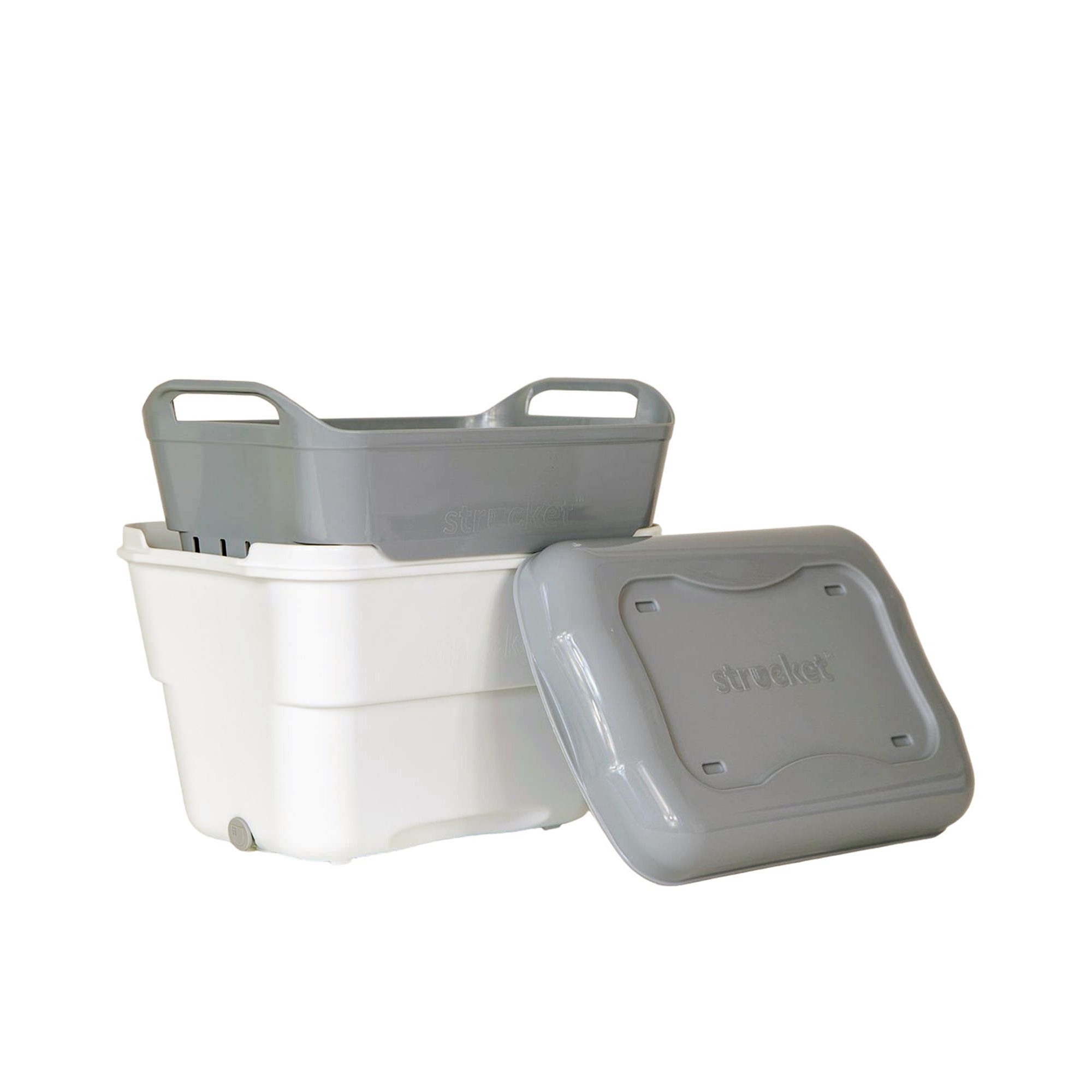 Strucket Mini Soaker Bucket 4.5L Grey & White Image 1