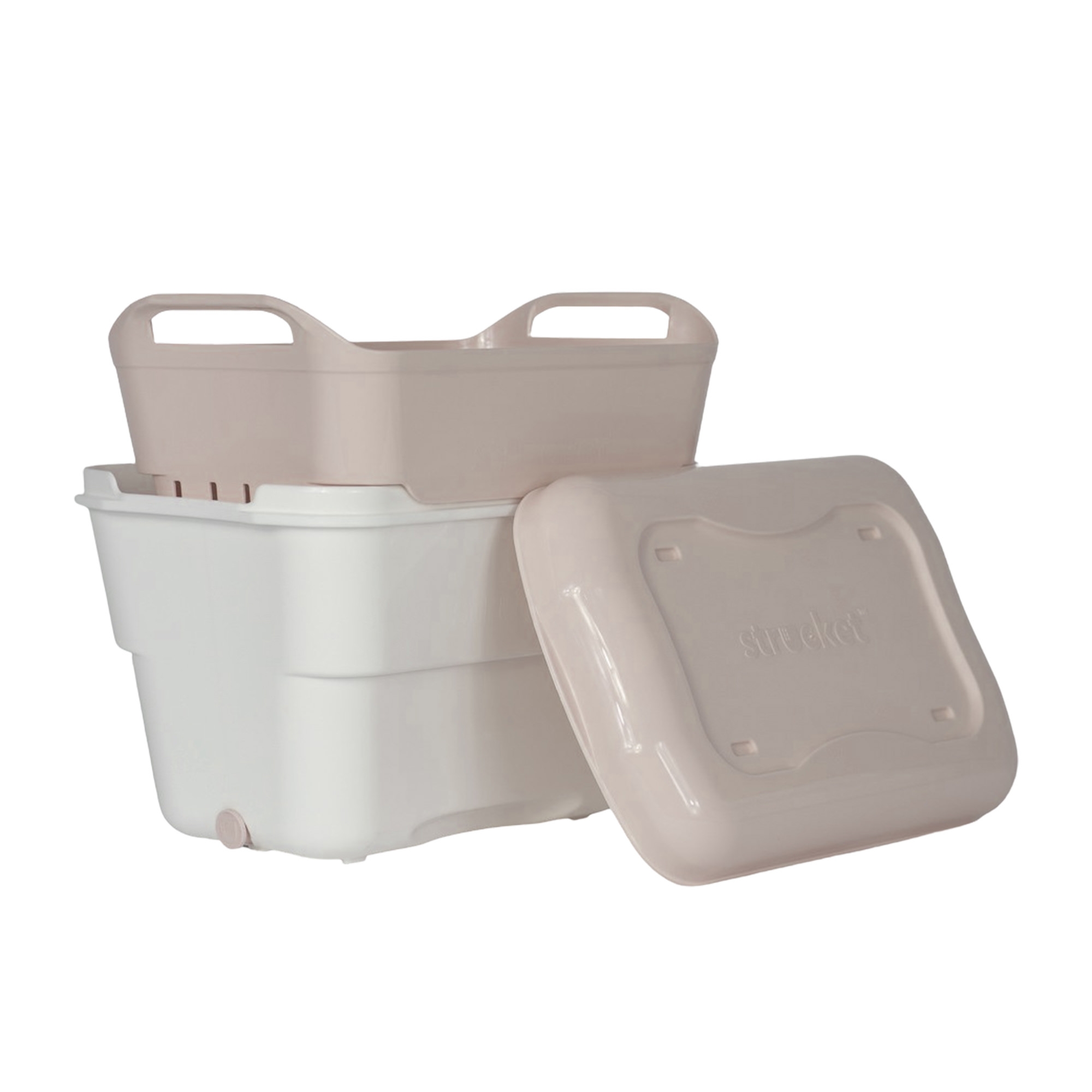 Strucket Mini Soaker Bucket 4.5L Sand & White Image 1