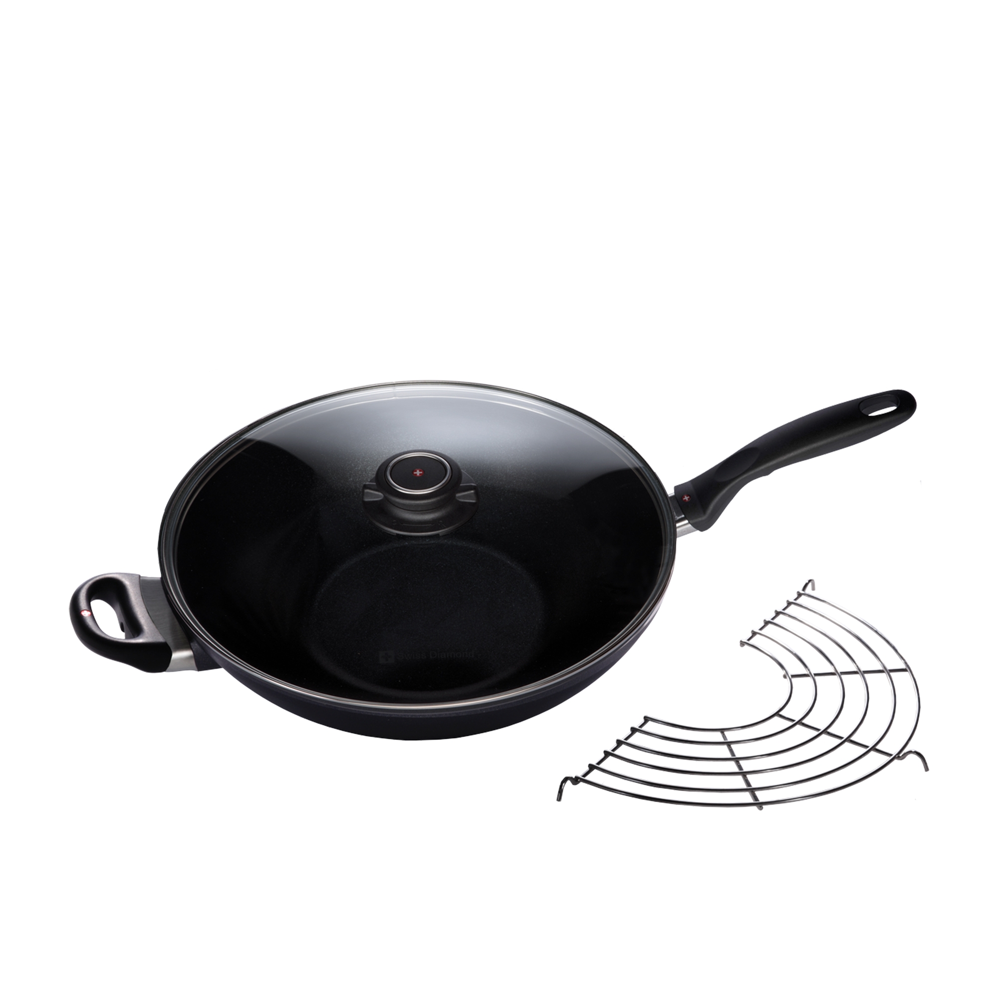 Swiss Diamond Induction XD Non Stick Wok with Vented Glass Lid 32cm Image 1