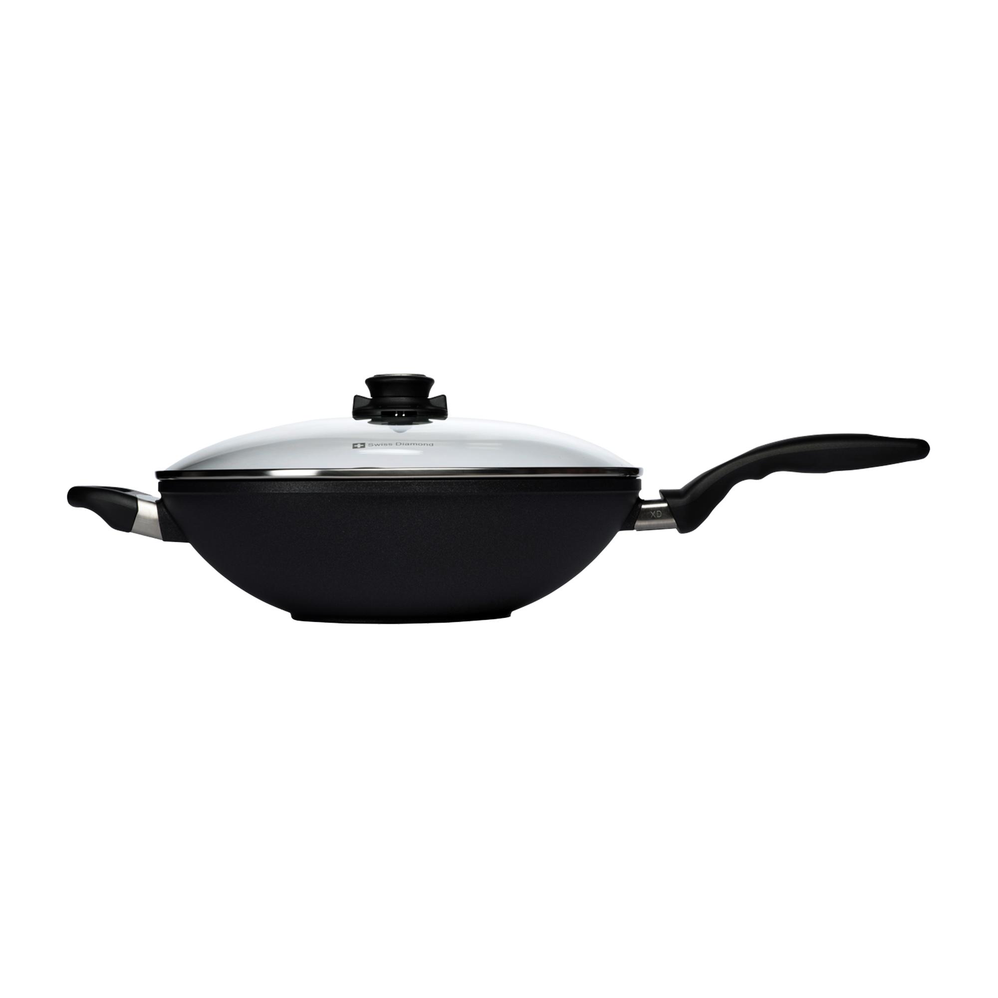 Swiss Diamond Induction XD Non Stick Wok with Vented Glass Lid 32cm Image 3