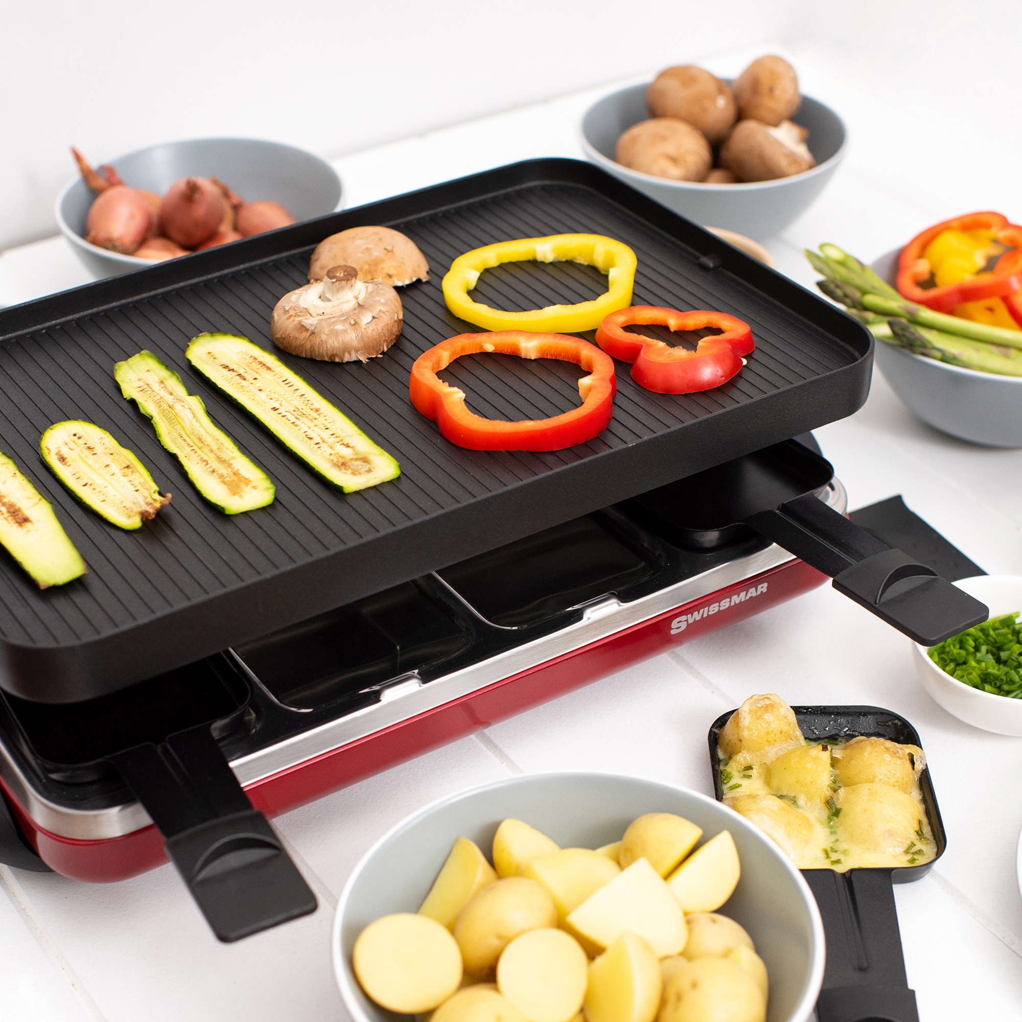 Swissmar Valais 8 Person Raclette Party Grill Red Image 2